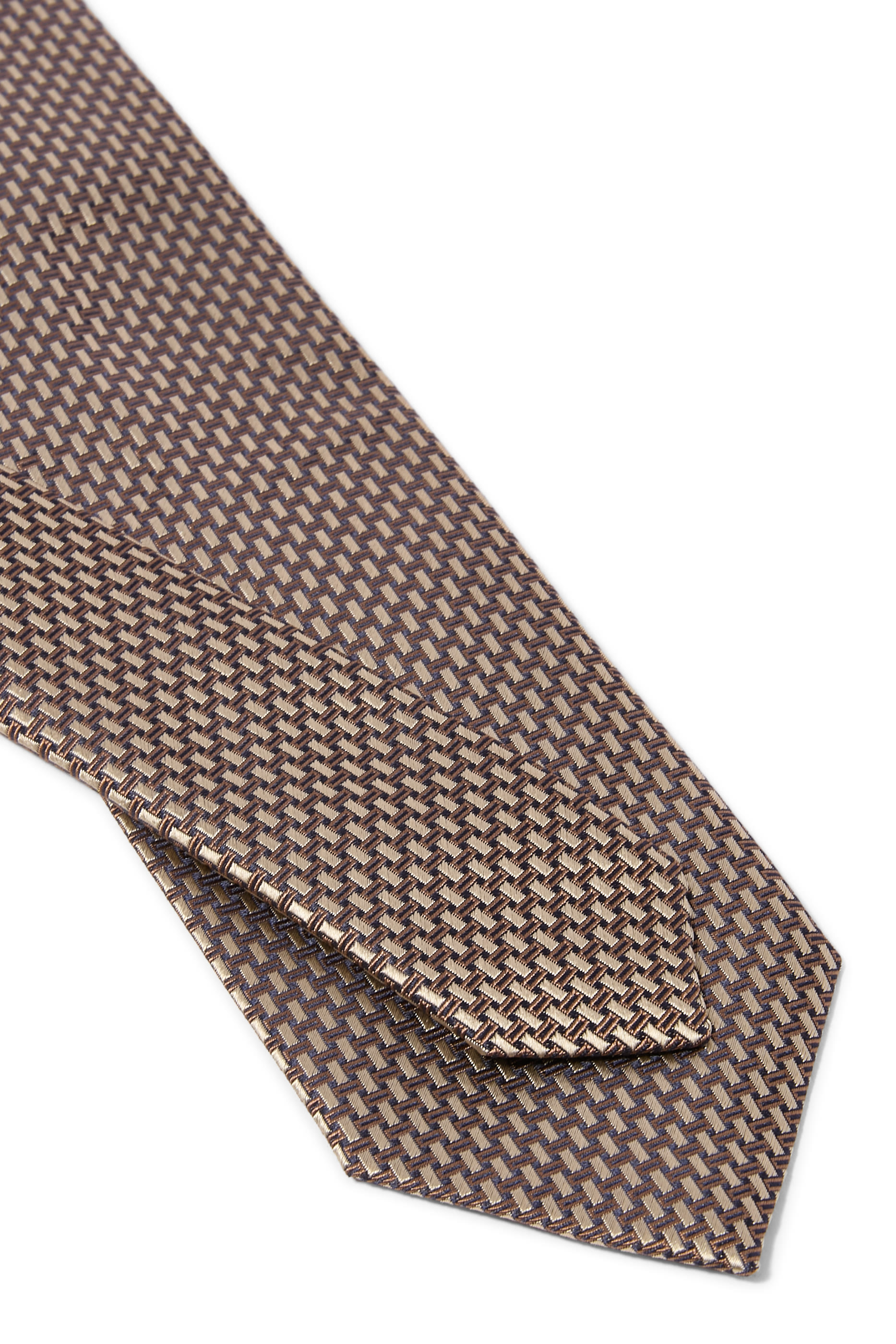 Micro Motif Jacquard Silk Tie