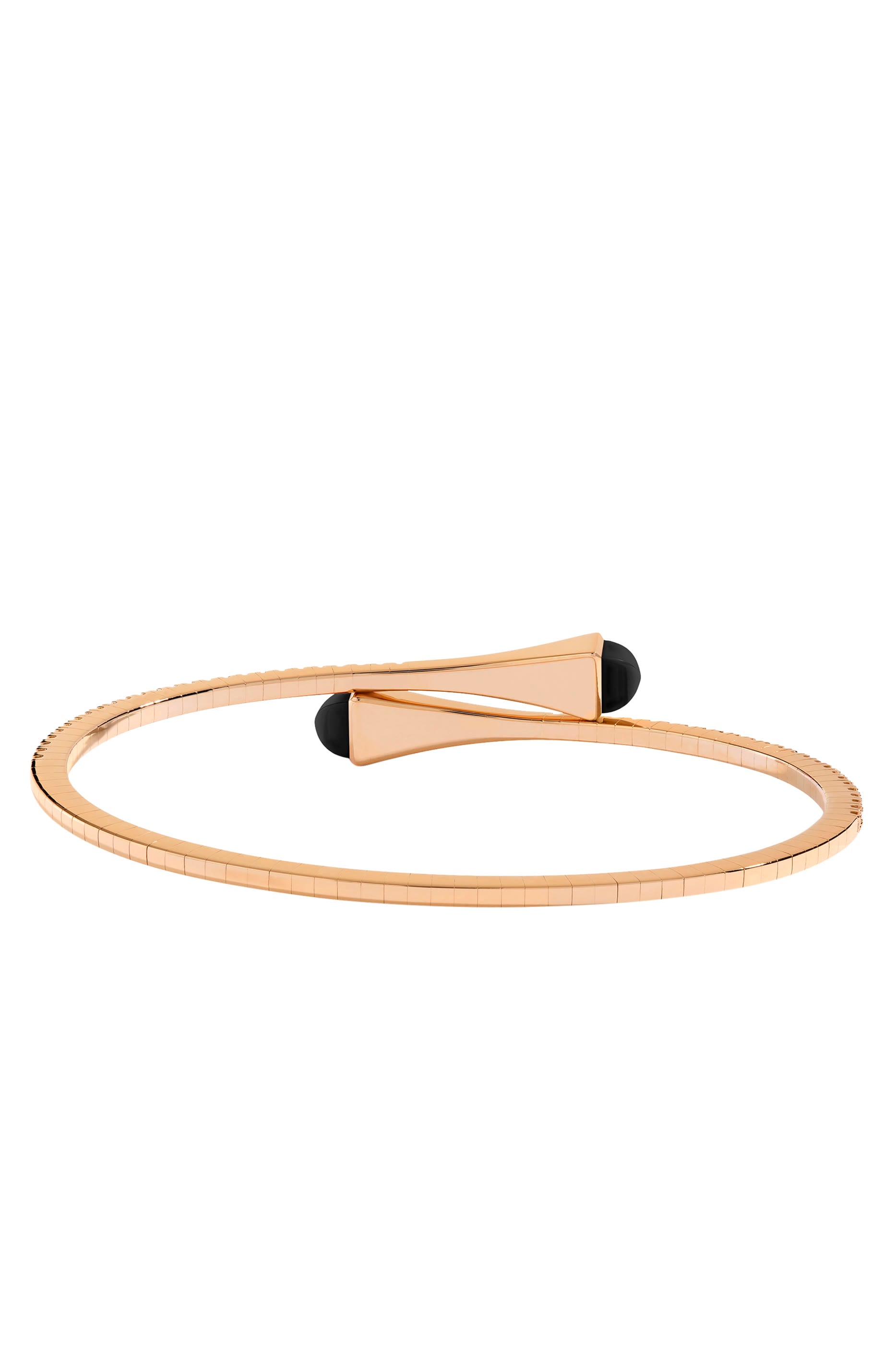 Cleo Slim Bangle, 18k Pink Gold with Black Onyx & Diamonds