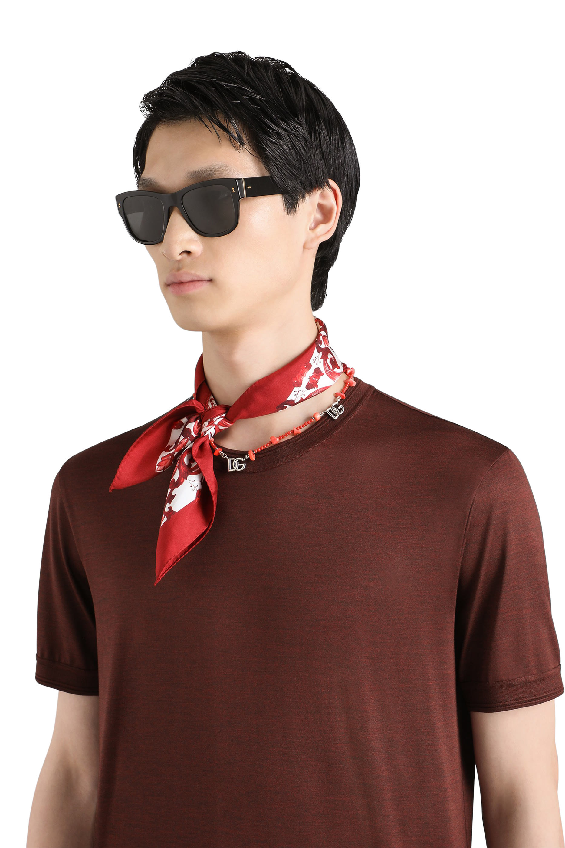 Crew Neck Silk T-Shirt 