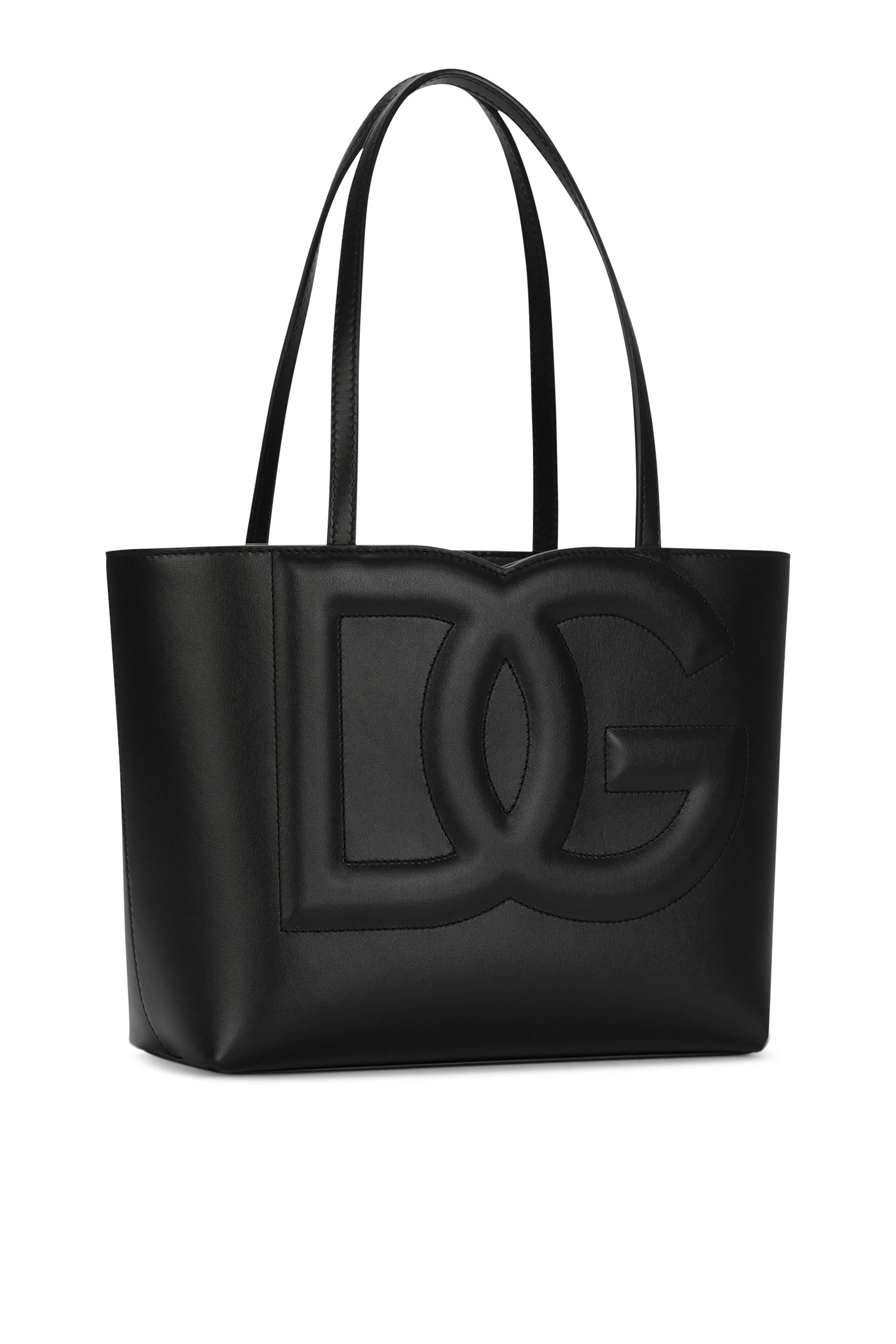 Small Calfskin DG Logo Bag Shopper