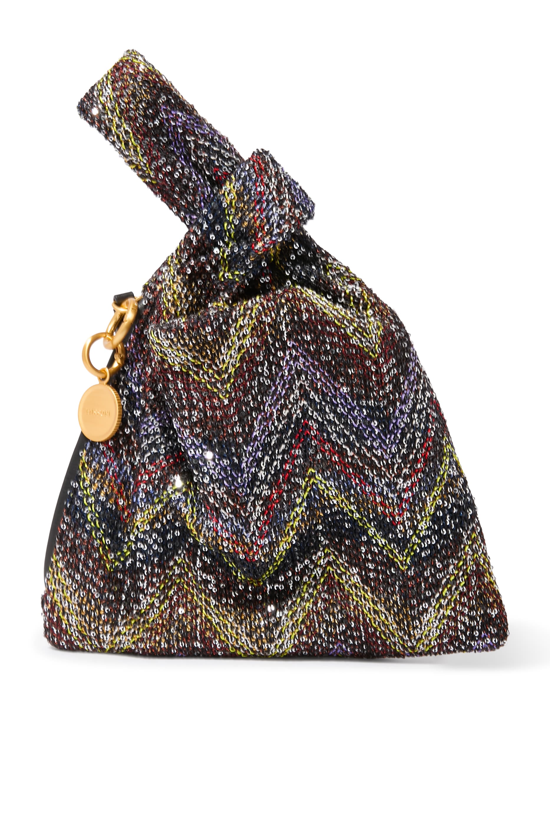 Caperdoni Sequin Small Knot Bag