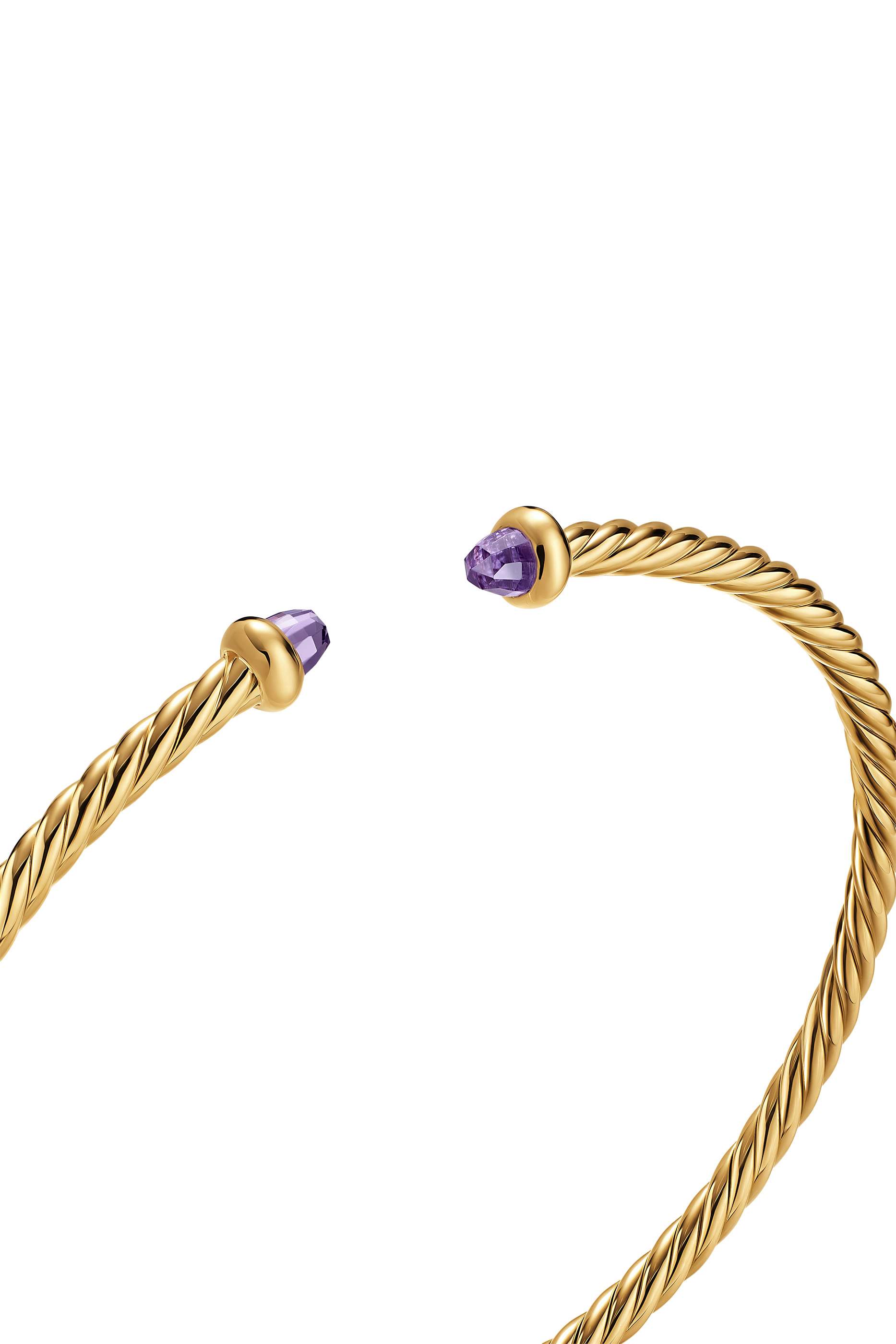 Micro Cablespira® Flex Bracelet, 18K Yellow Gold & Amethyst