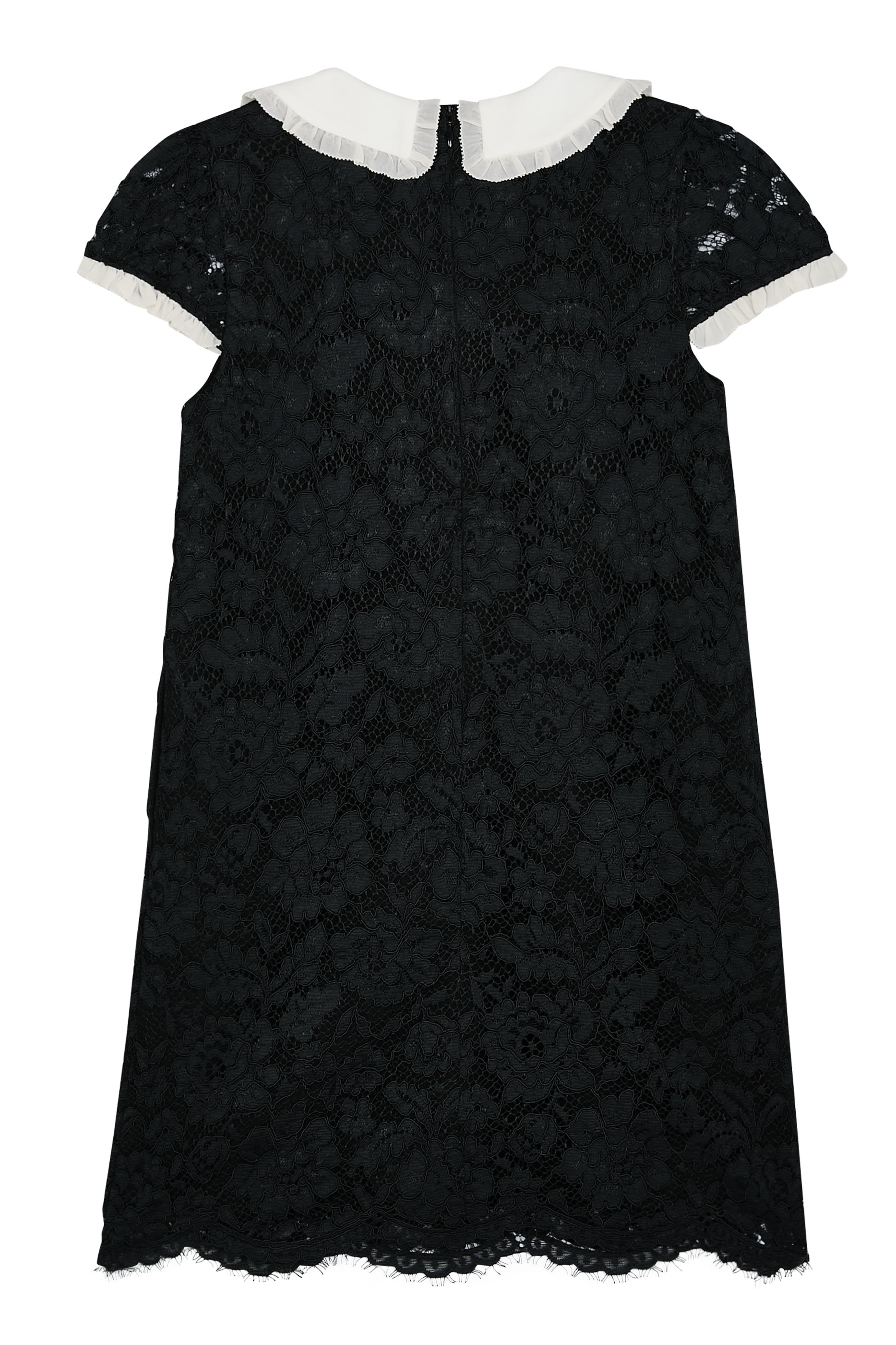 Kids Crepe Lace Bib Mini Dress