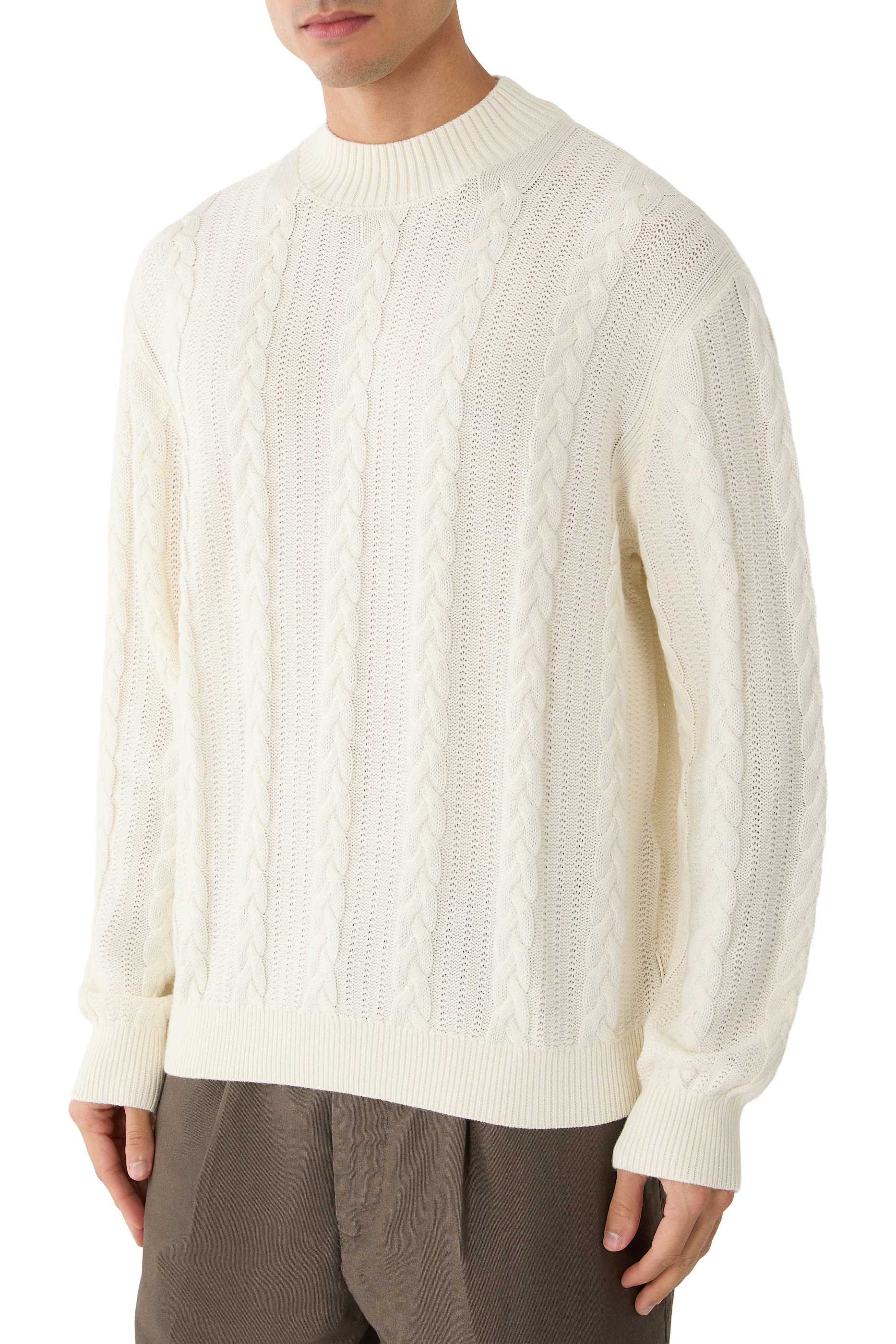 Cable-Knit Long Sleeves Pullover