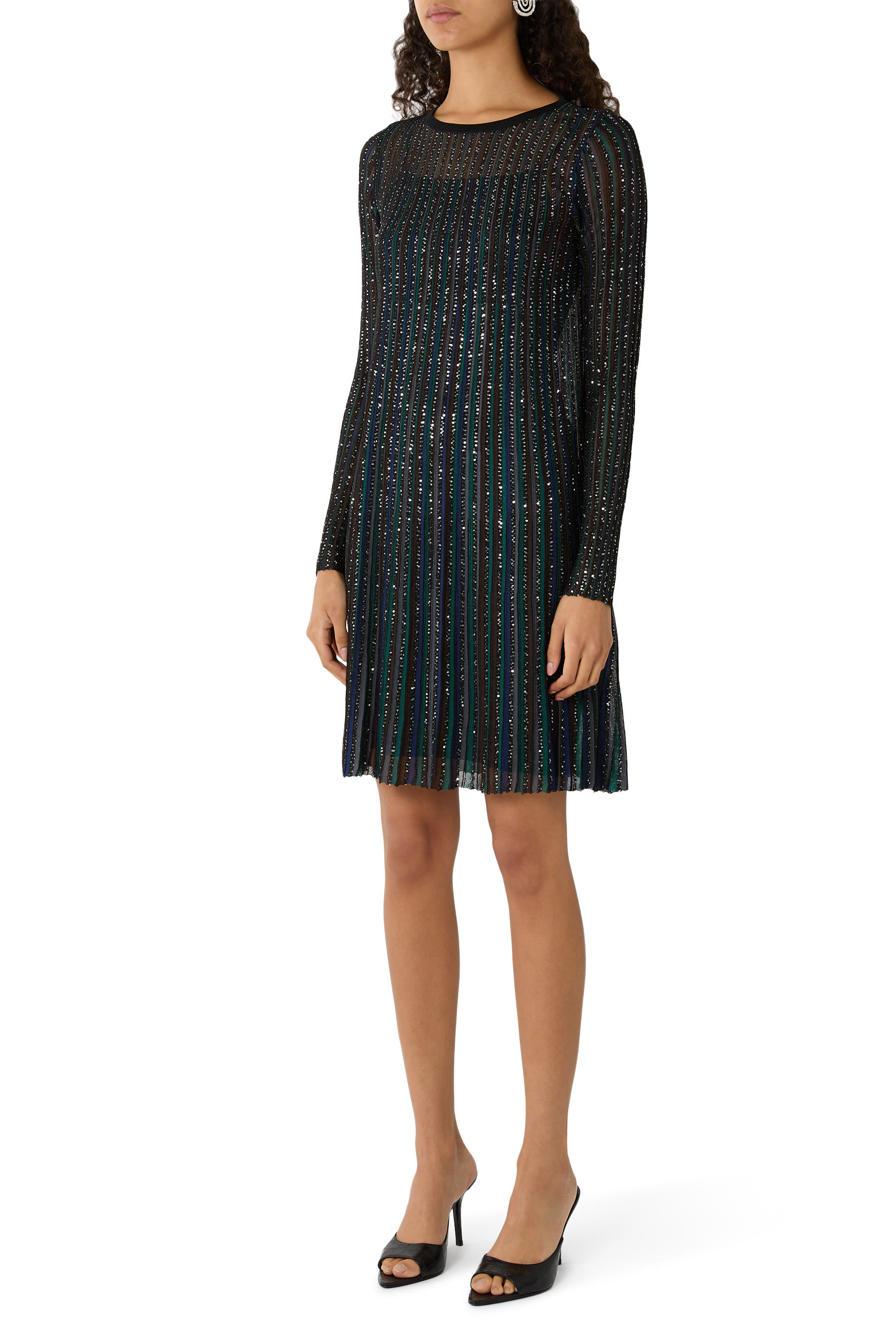 Pleated Sequin Dress