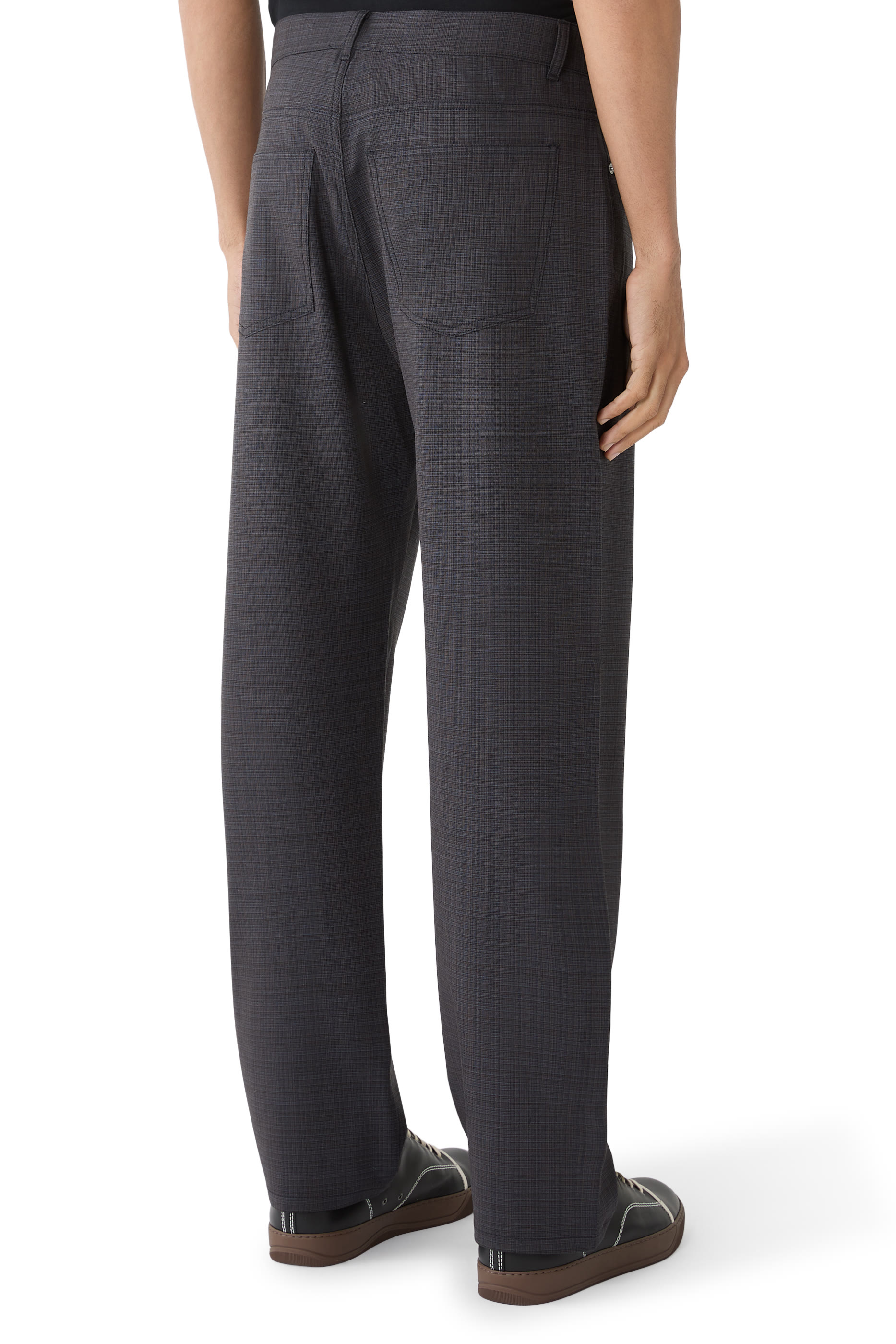 Wool Check Trousers 