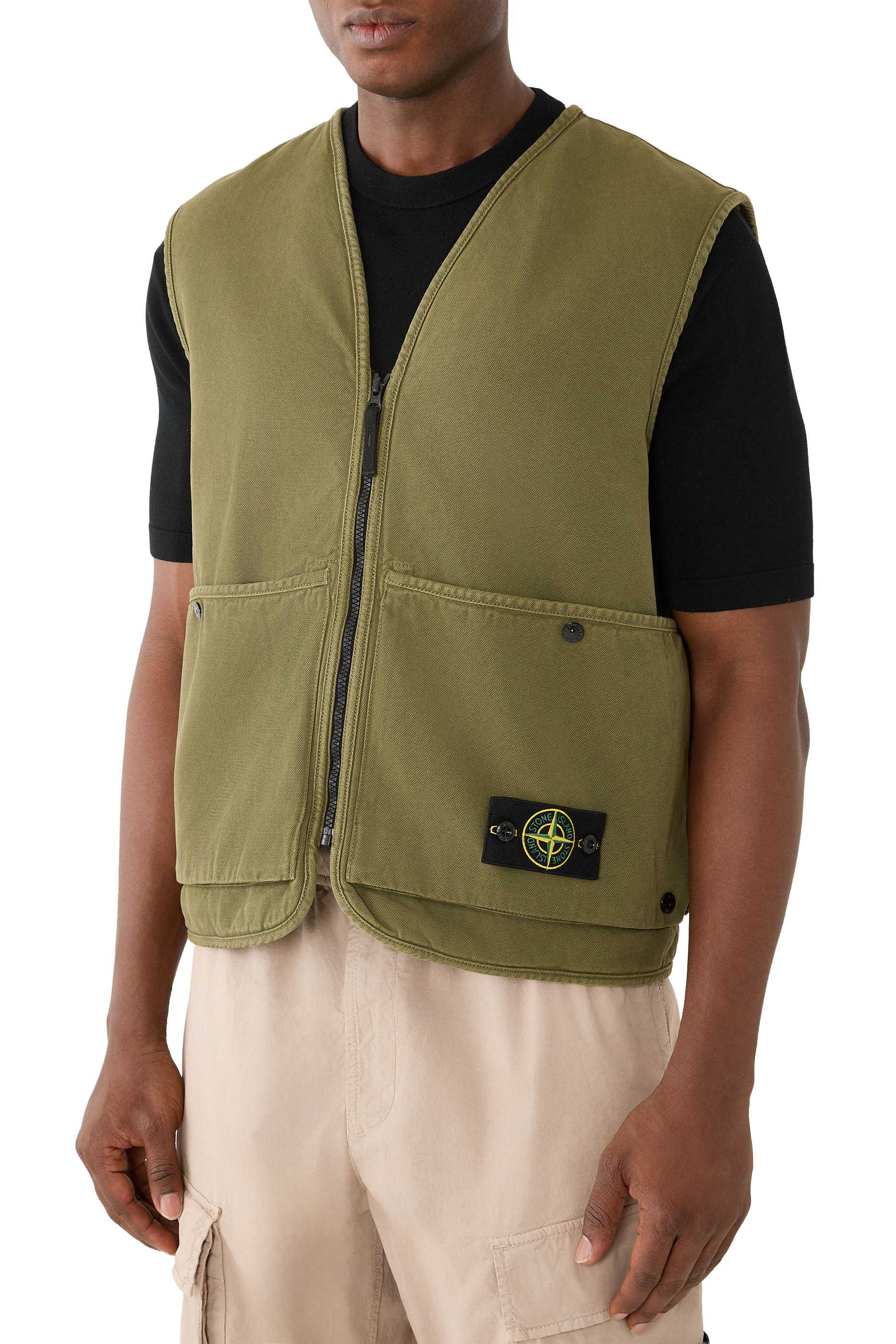Old Effect Multiple Pockets Vest 