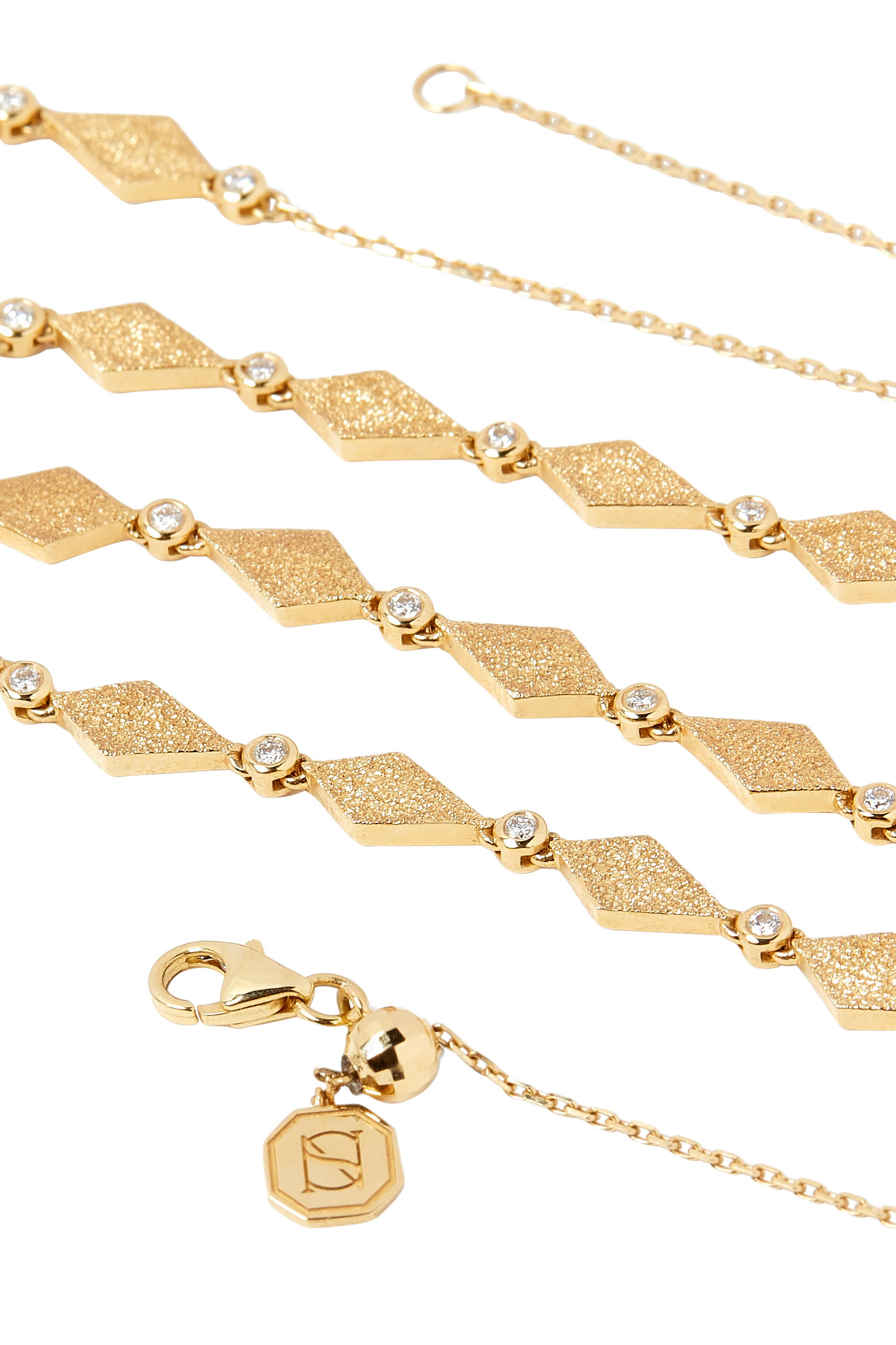 Morocco Necklace, 18k Yellow Gold & Diamonds, Enamel