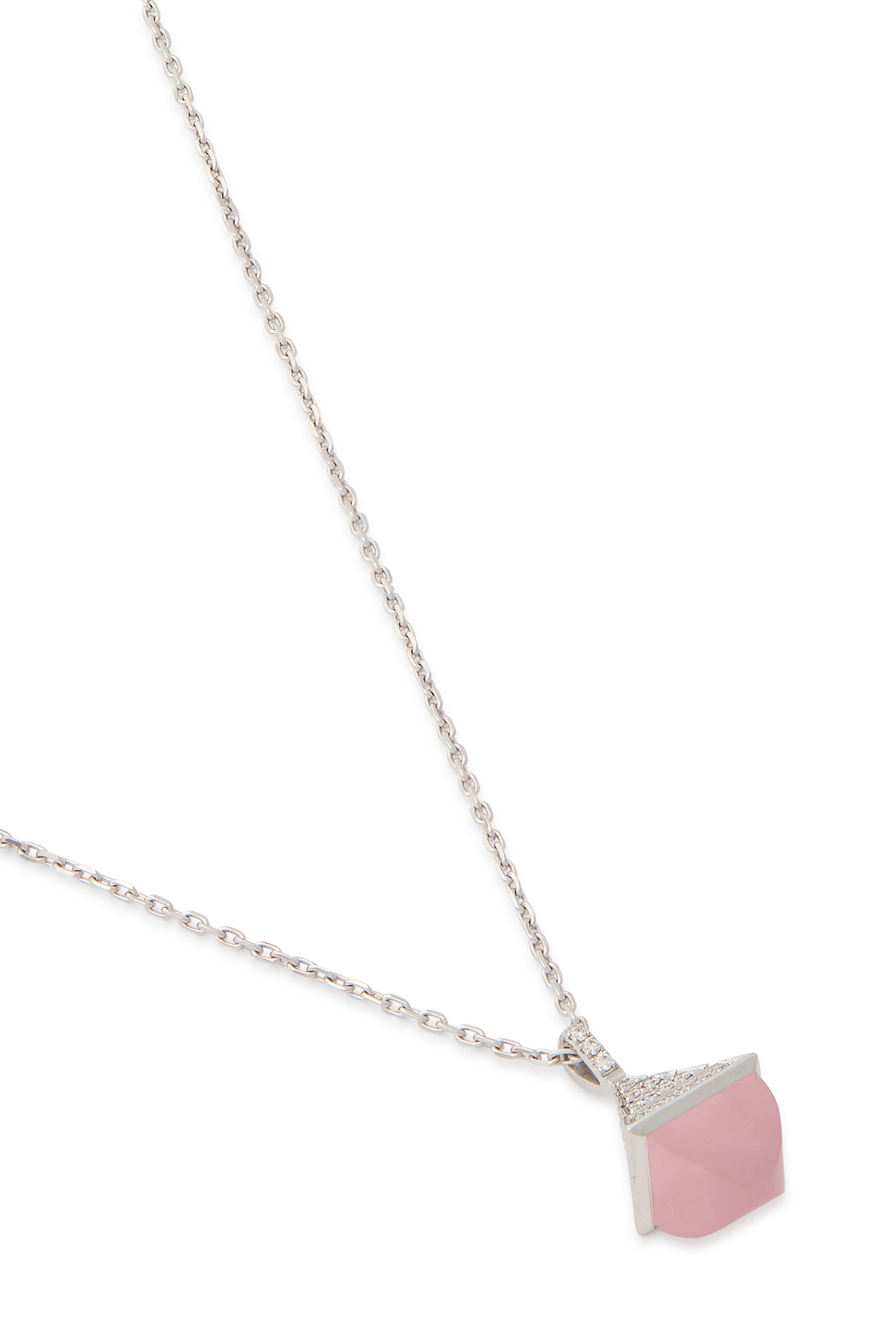 Cleo Rev Mini Pendant, 18k White Gold & Diamonds