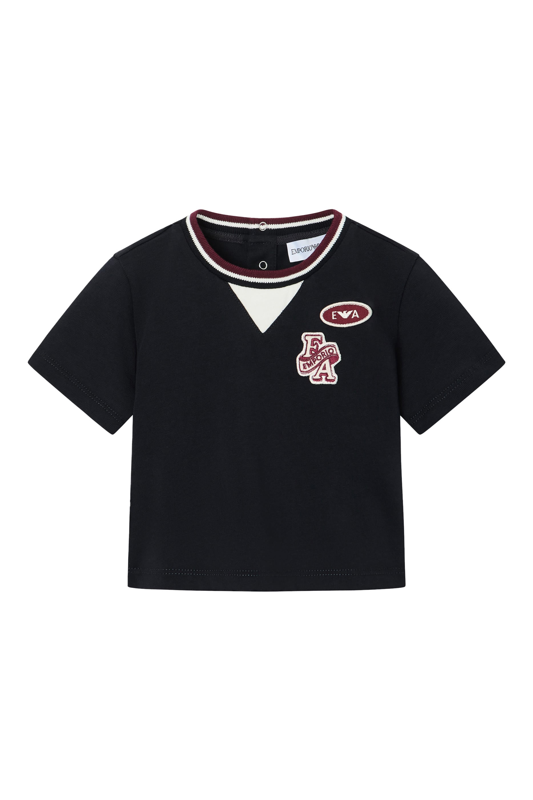 Kids Embroidered Patch Cotton T-shirt