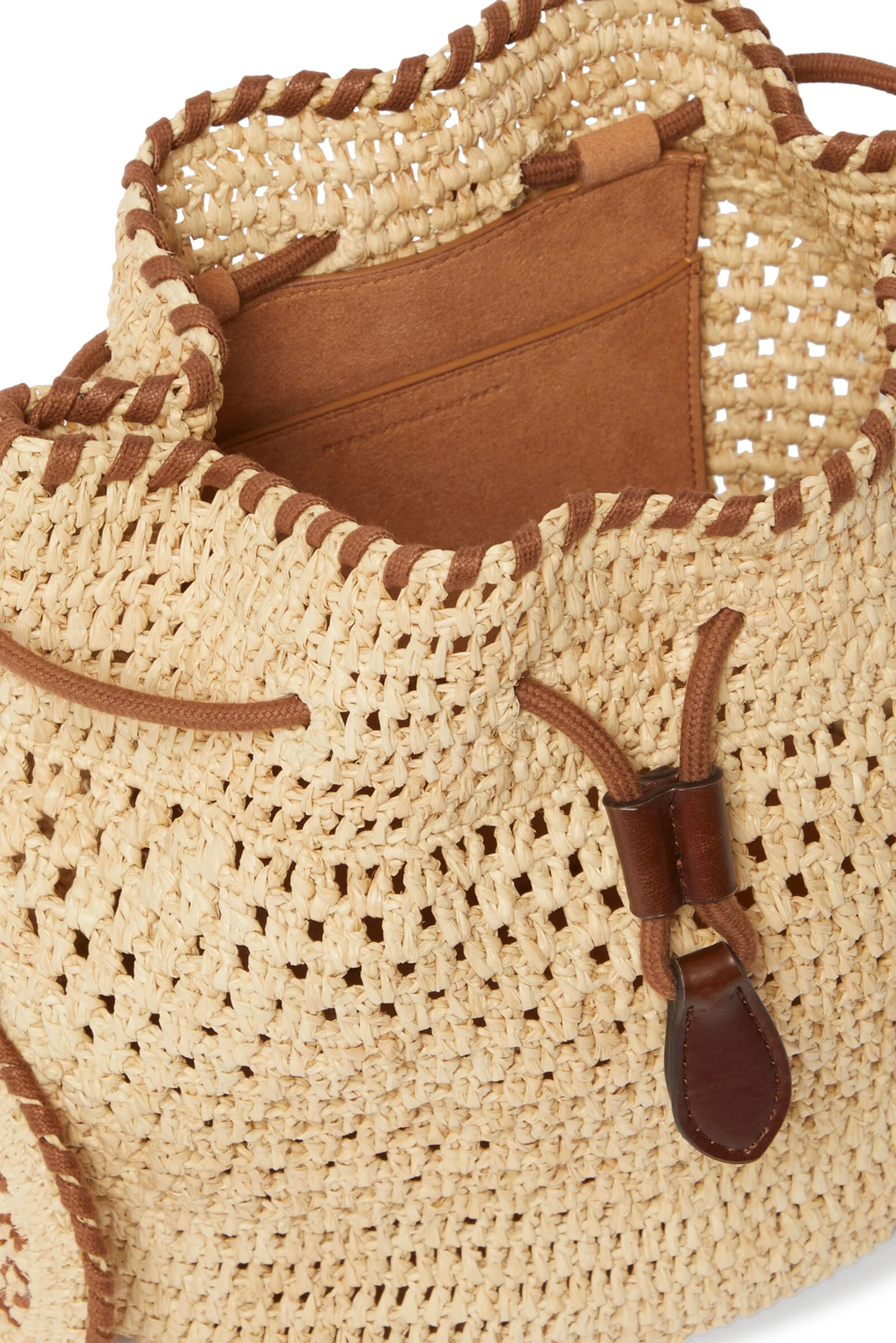 Falabella Raffia Crochet Bucket Bag