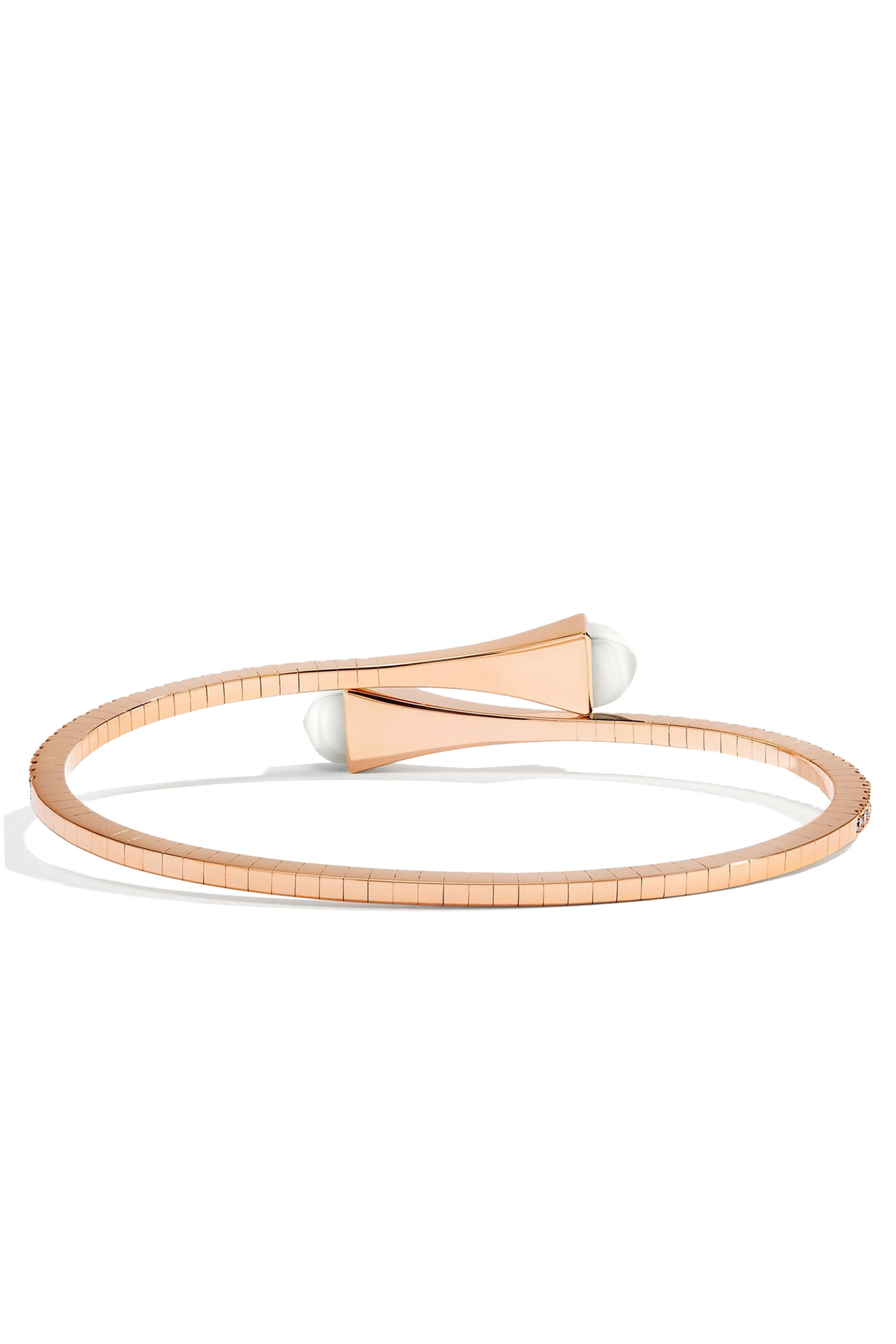 Cleo  Midi Bangle, 18k Rose Gold with Moonstone & Diamonds