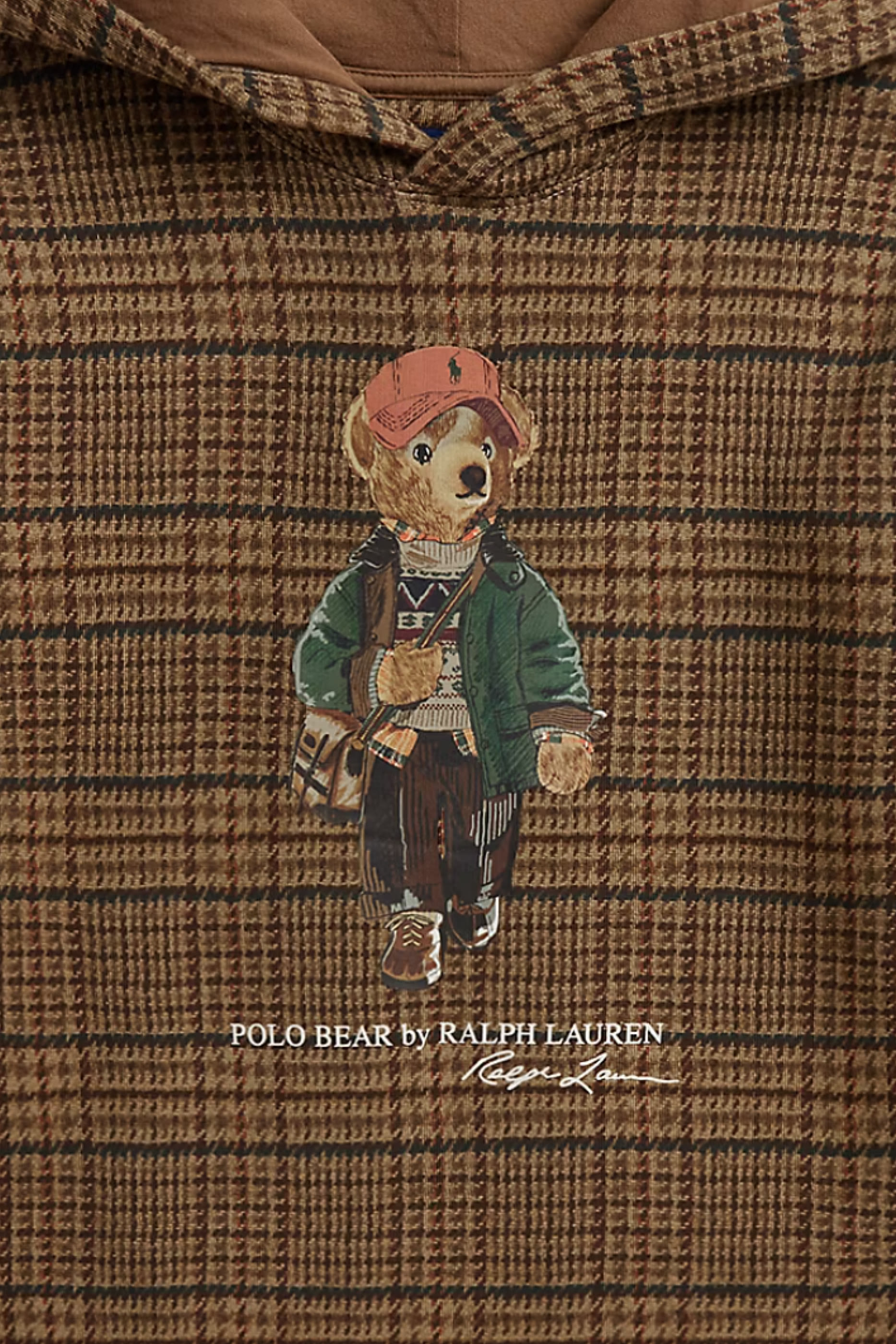Kids Logo Bear Tweed-Print Hoodie