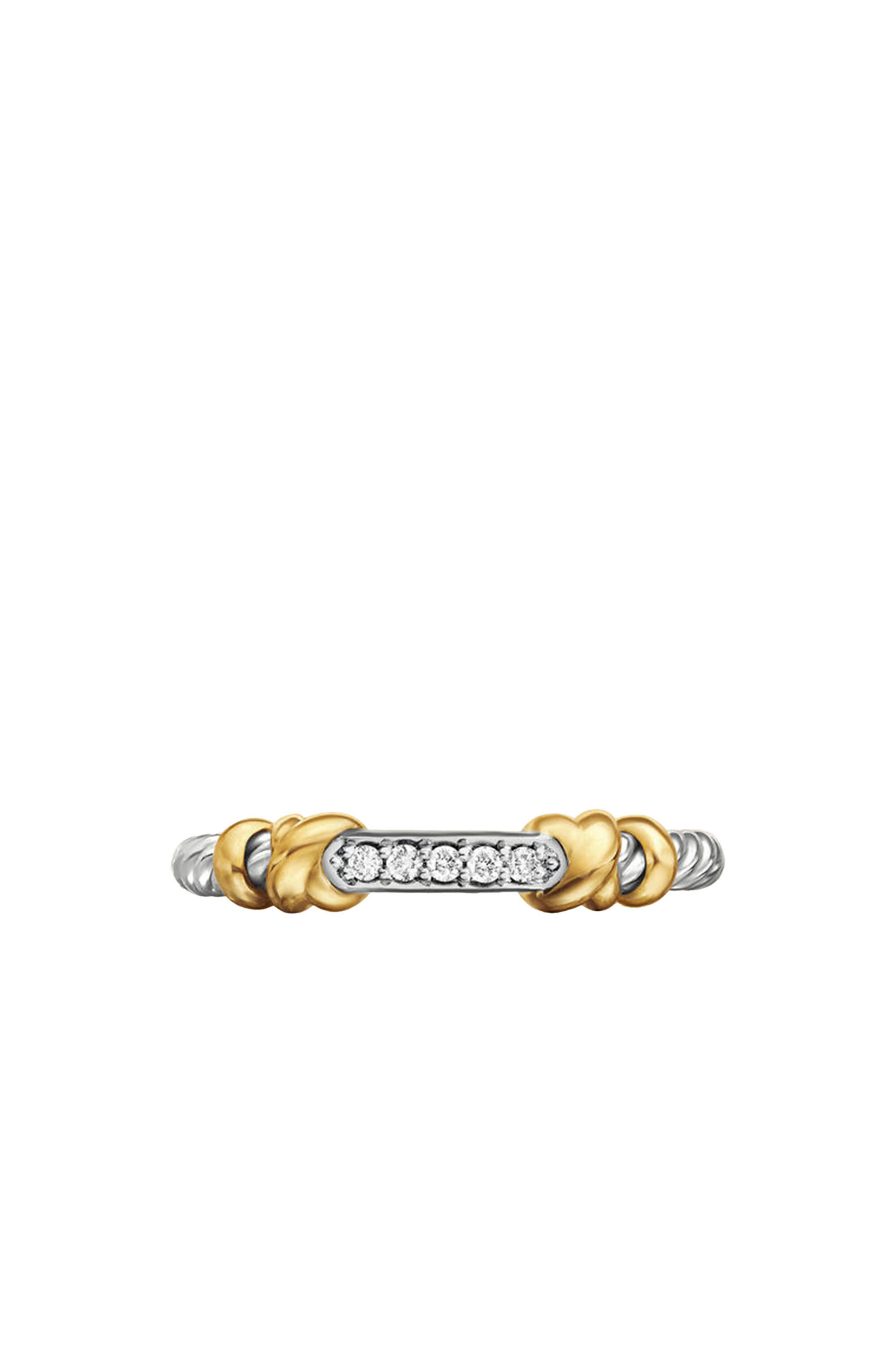 Petite Helena Wrap Band Ring, 18K Yellow Gold, Sterling Silver & Diamonds