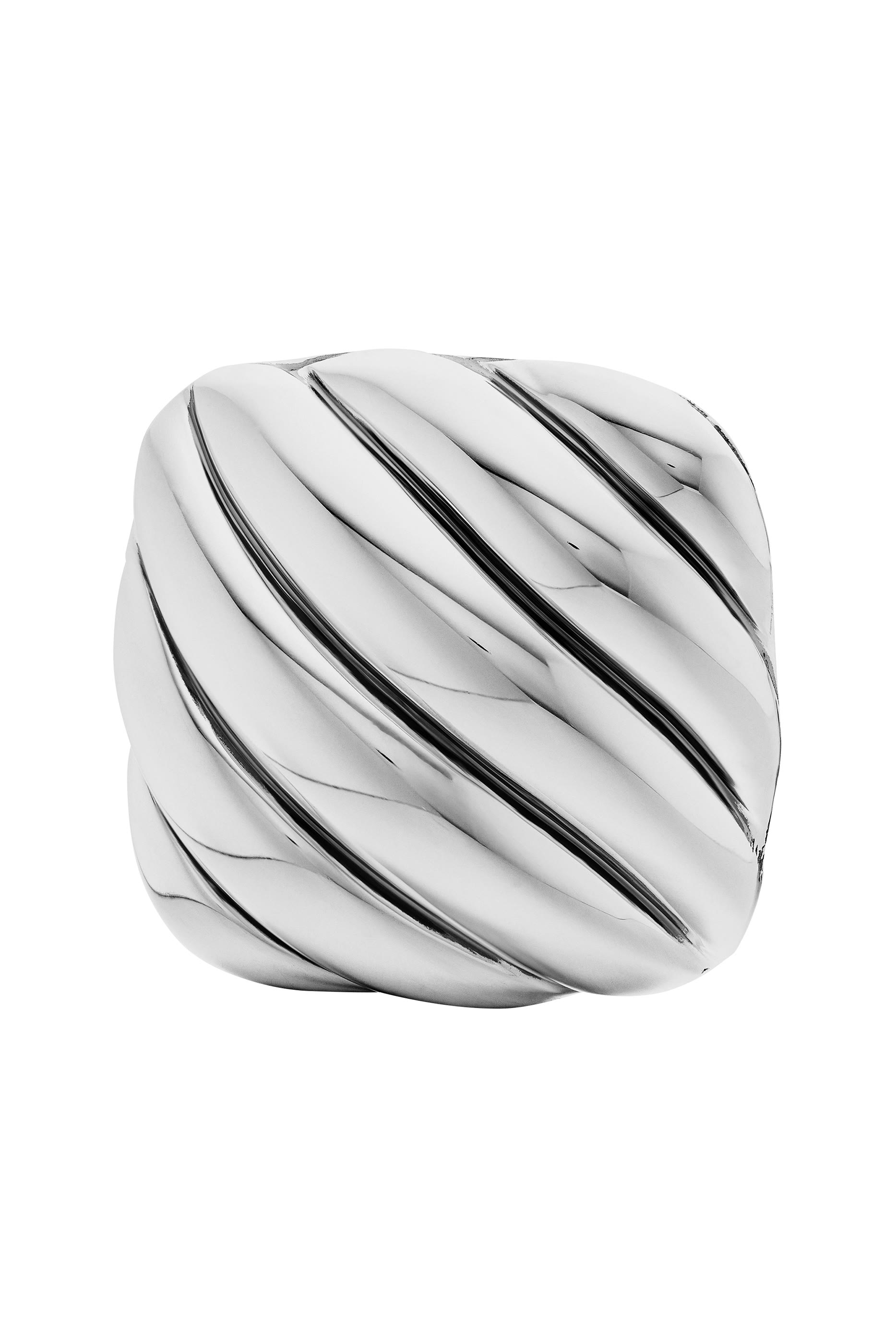 Sculpted Cable Cushion Cufflinks, Sterling Silver