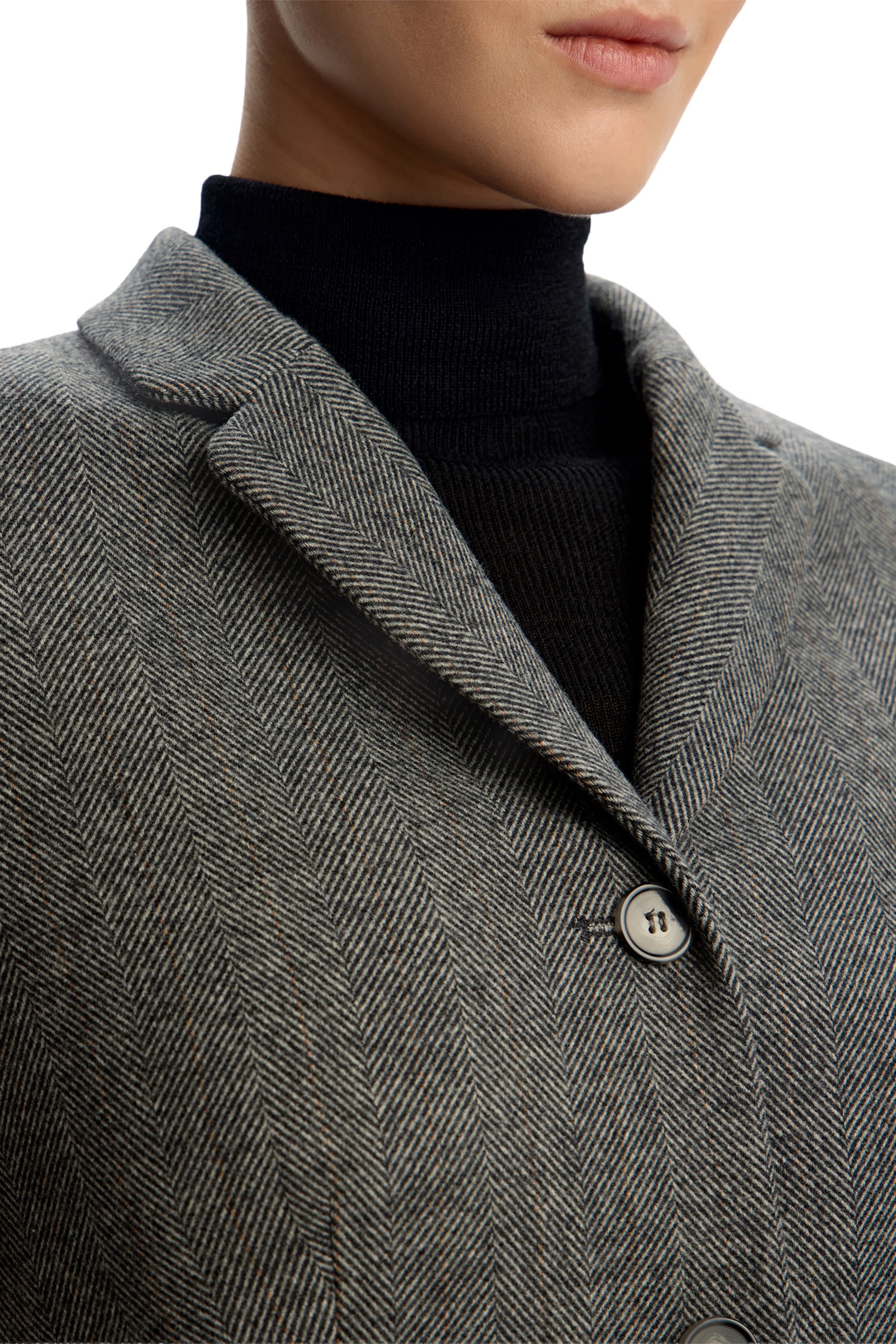  Herringbone Wool-Blend Blazer