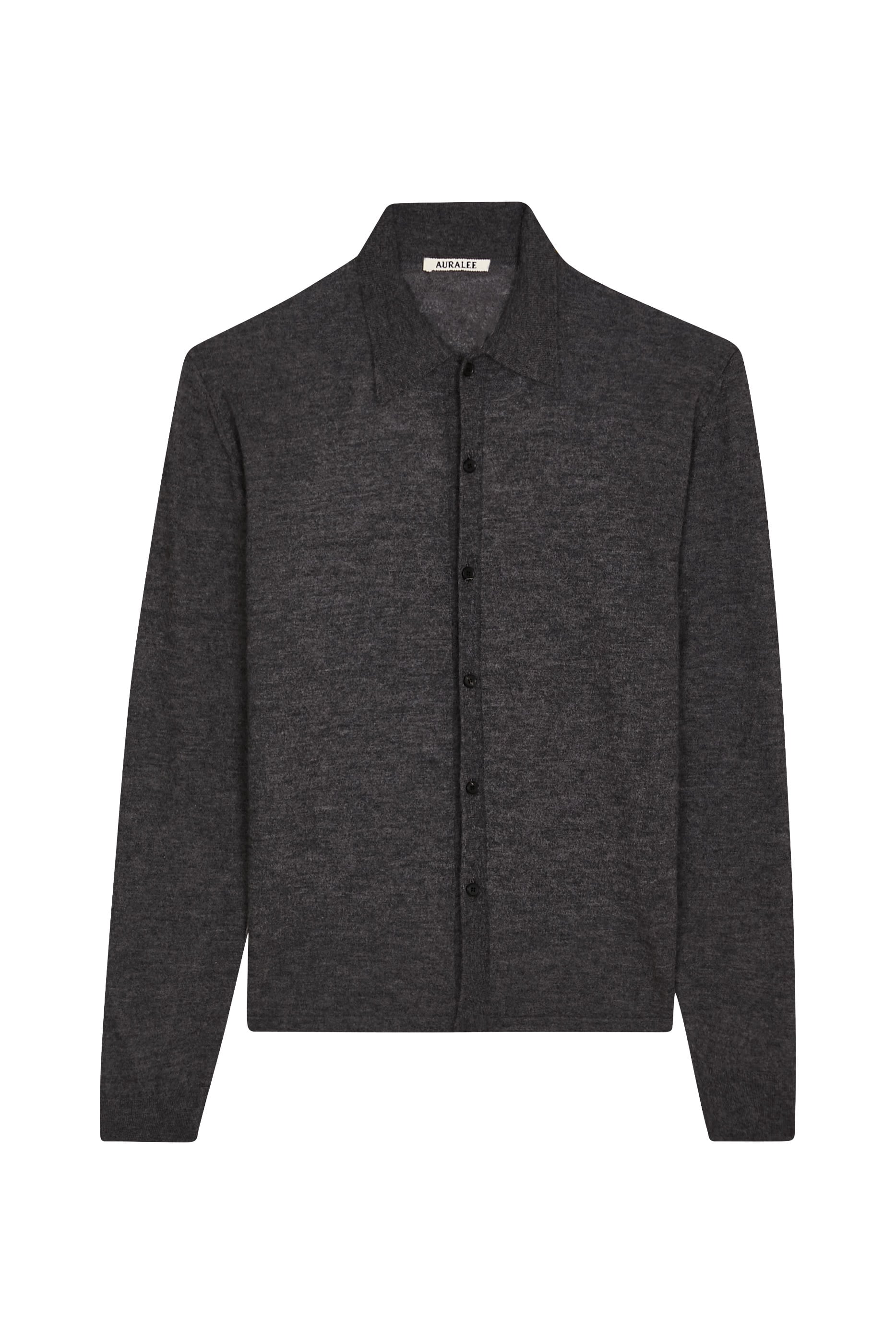 High-Gauge Soft Cashmere Knit Shirt Cardigan