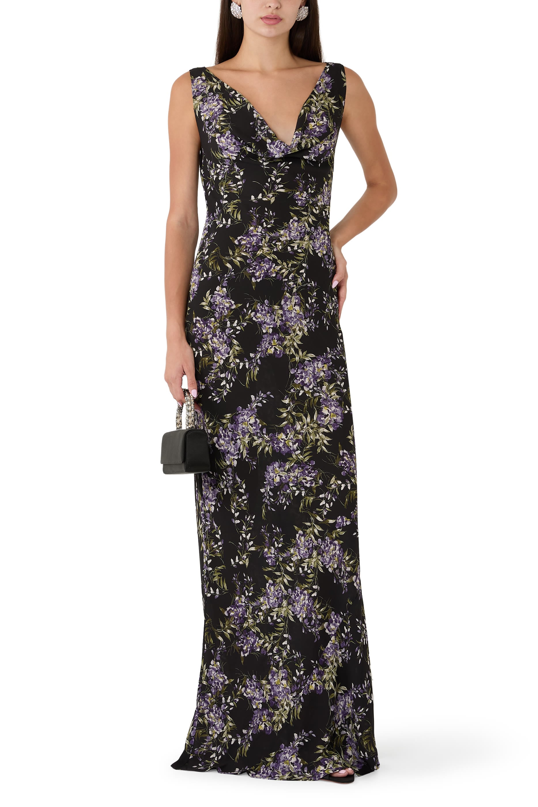 Deep Drape Neck Gown