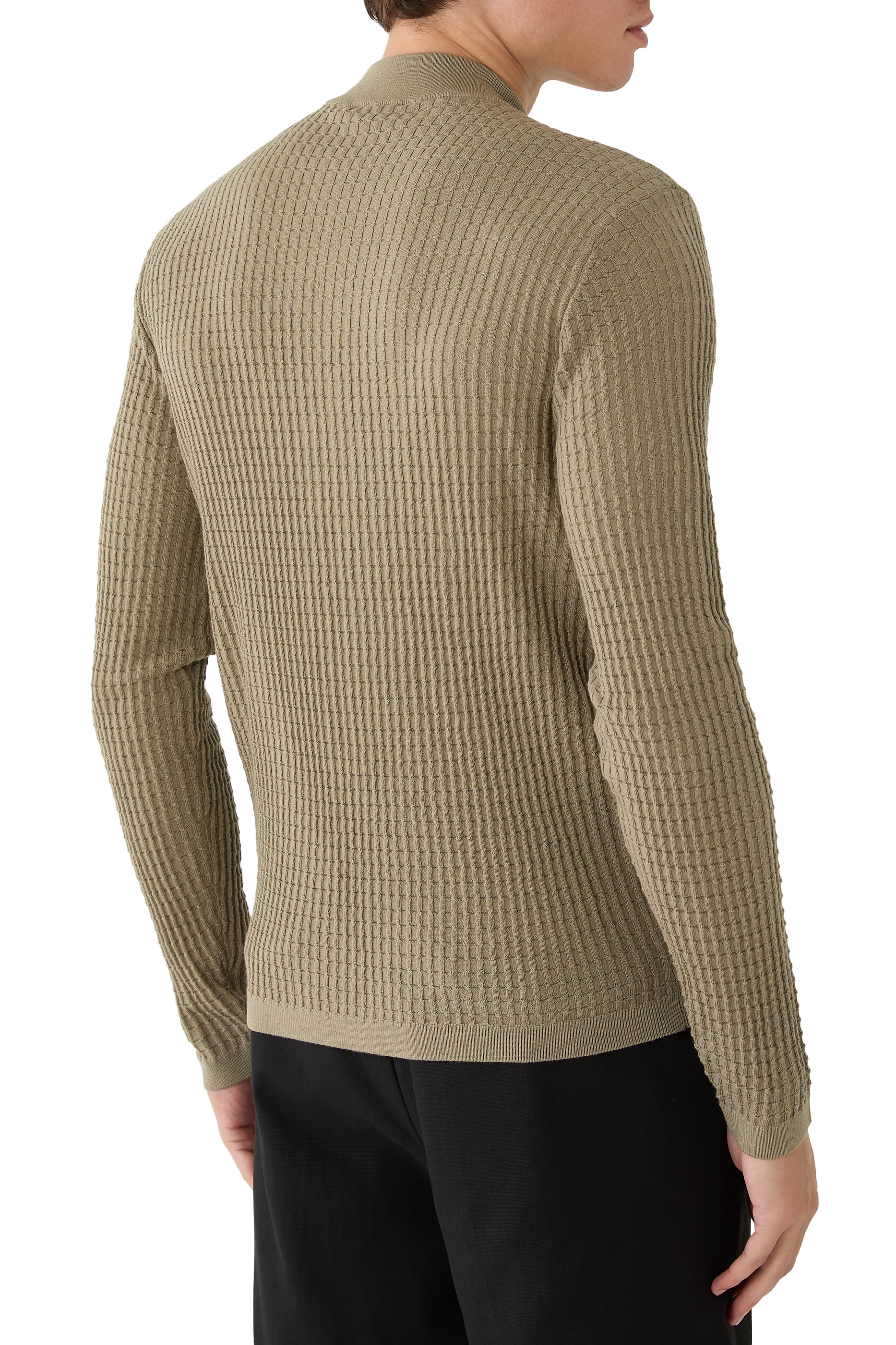 Virgin Wool Cardigan with a Regular Fit and Fancy Stitch 
