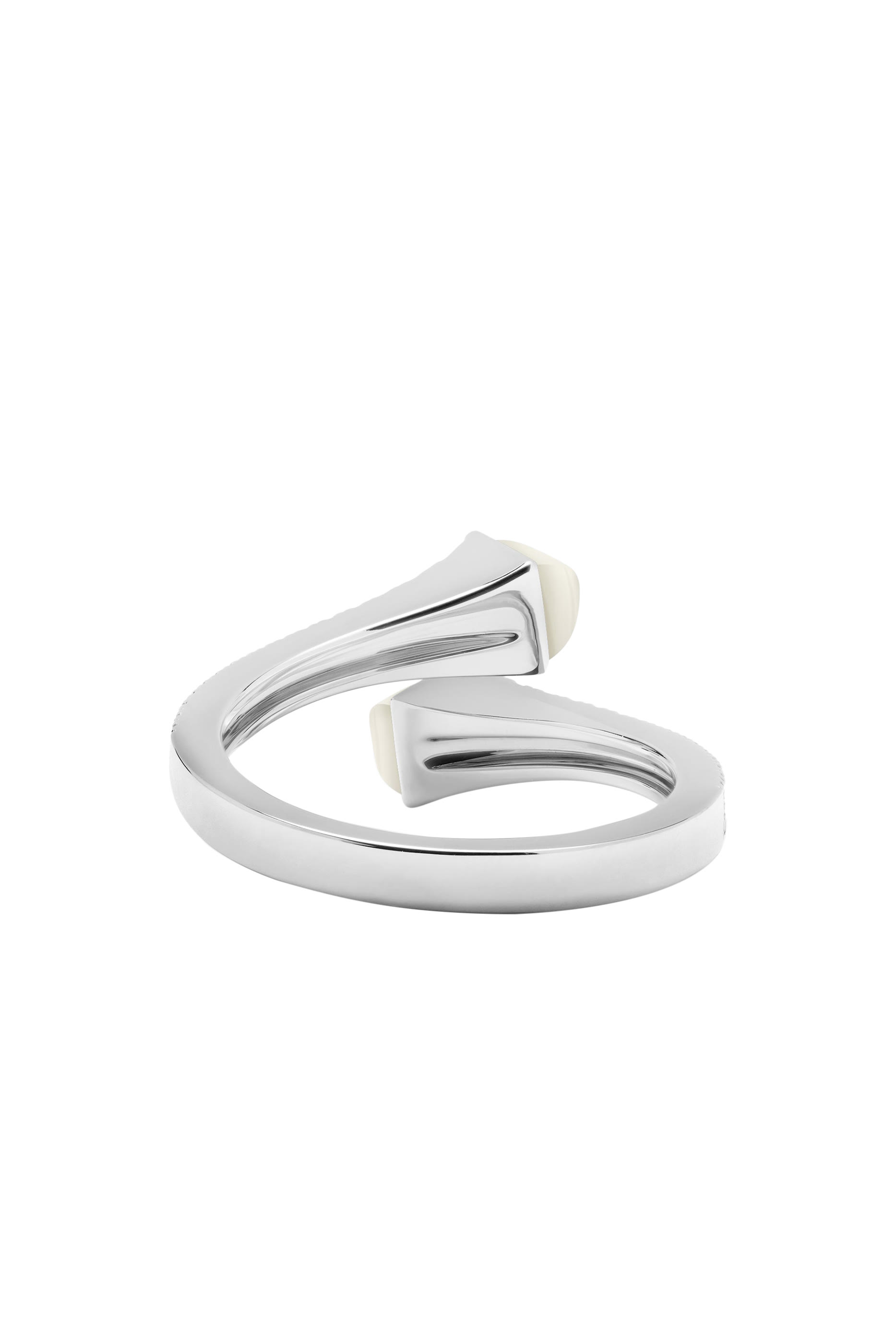 Cleo Diamond Slim Ring, 18K White Gold, Diamonds & Moonstone