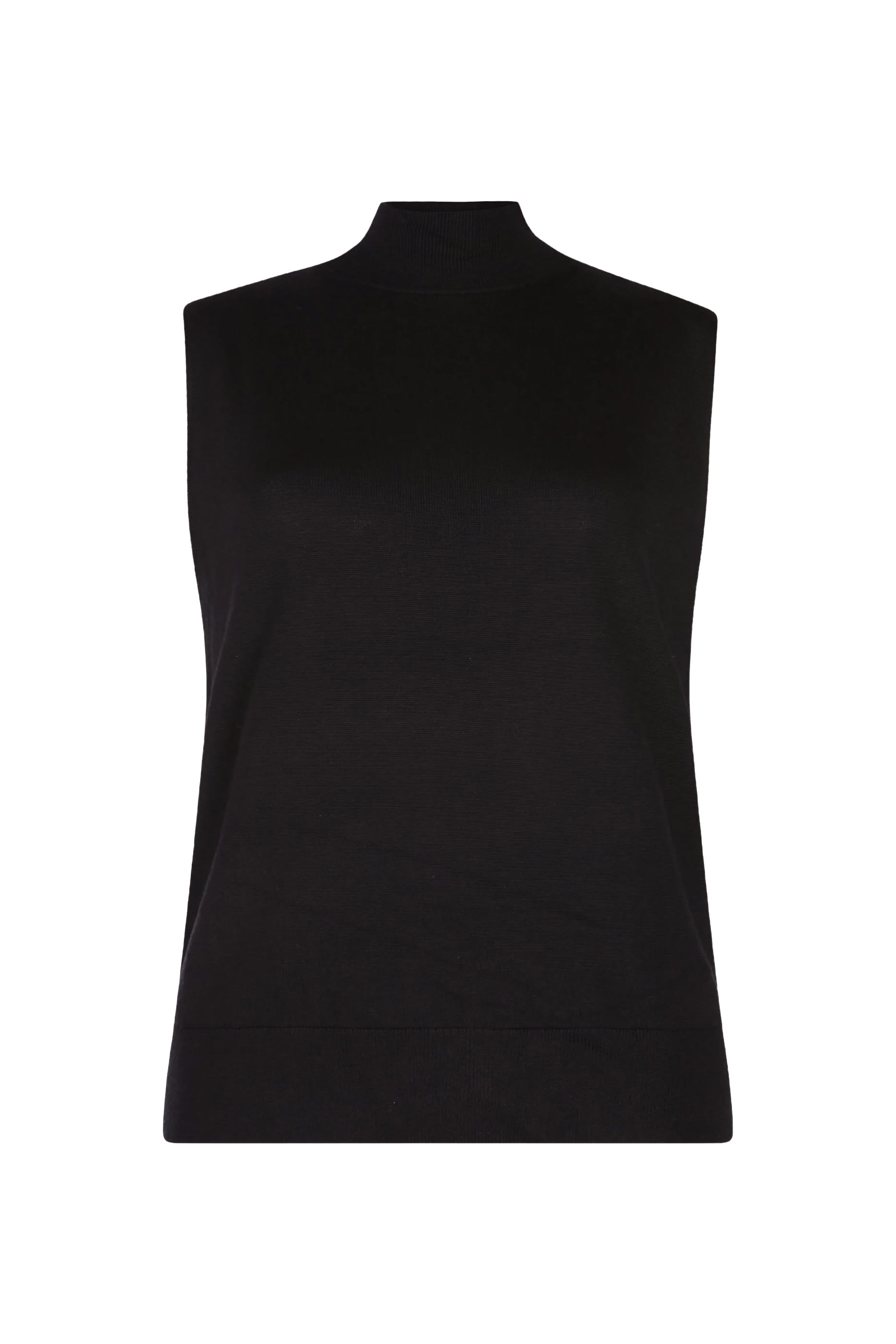 Sleeveless Fine Turtleneck Top