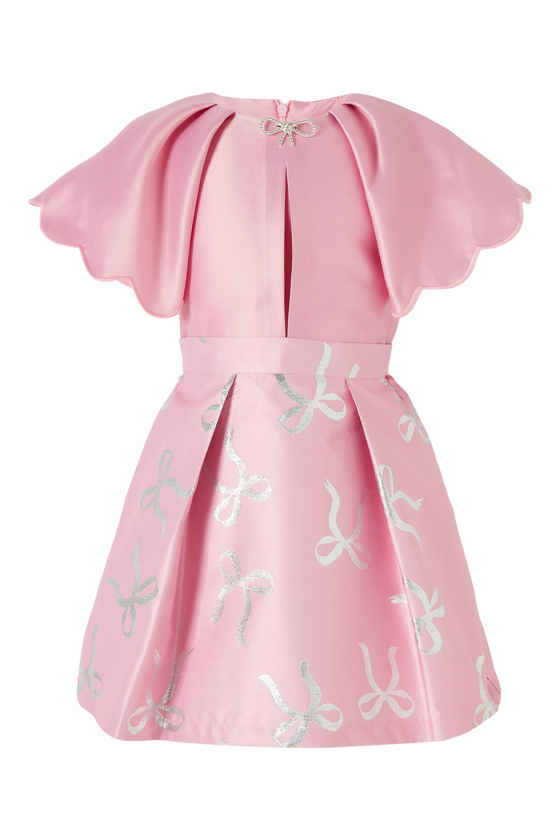 Kids Bow-Print Pleated Skirt