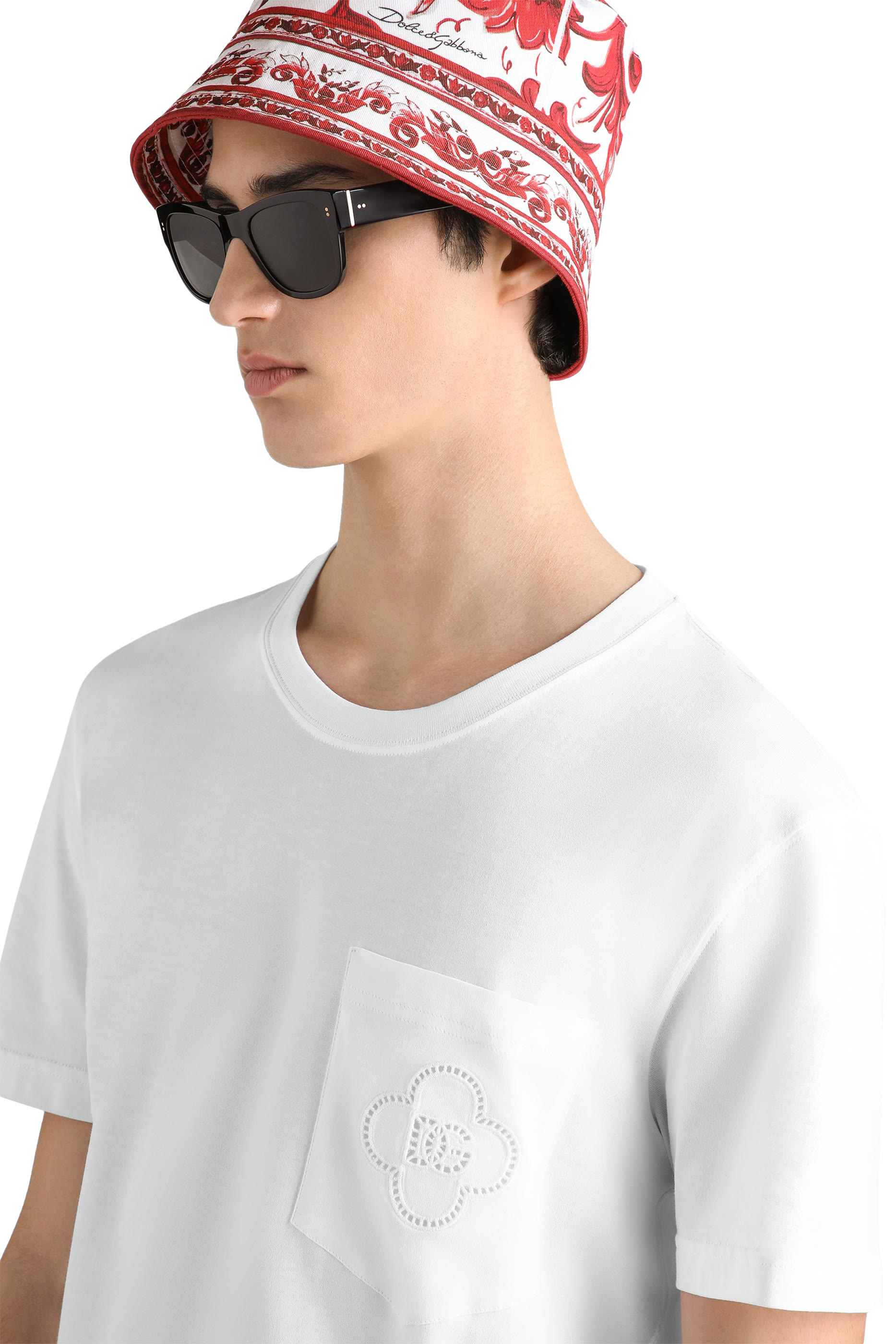 Cotton T-Shirt with Logo Embroidery 