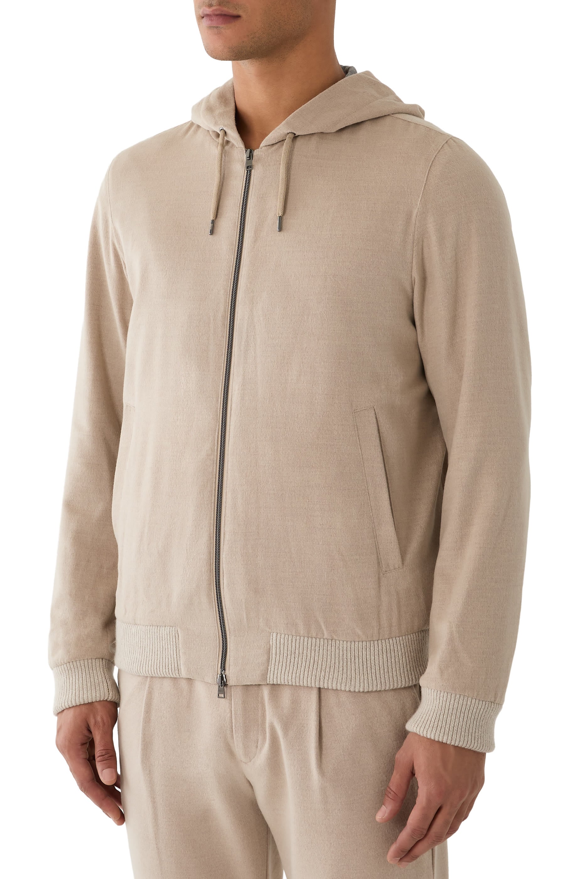  Resort Jacket in Wool-Blend Melange Flannel 