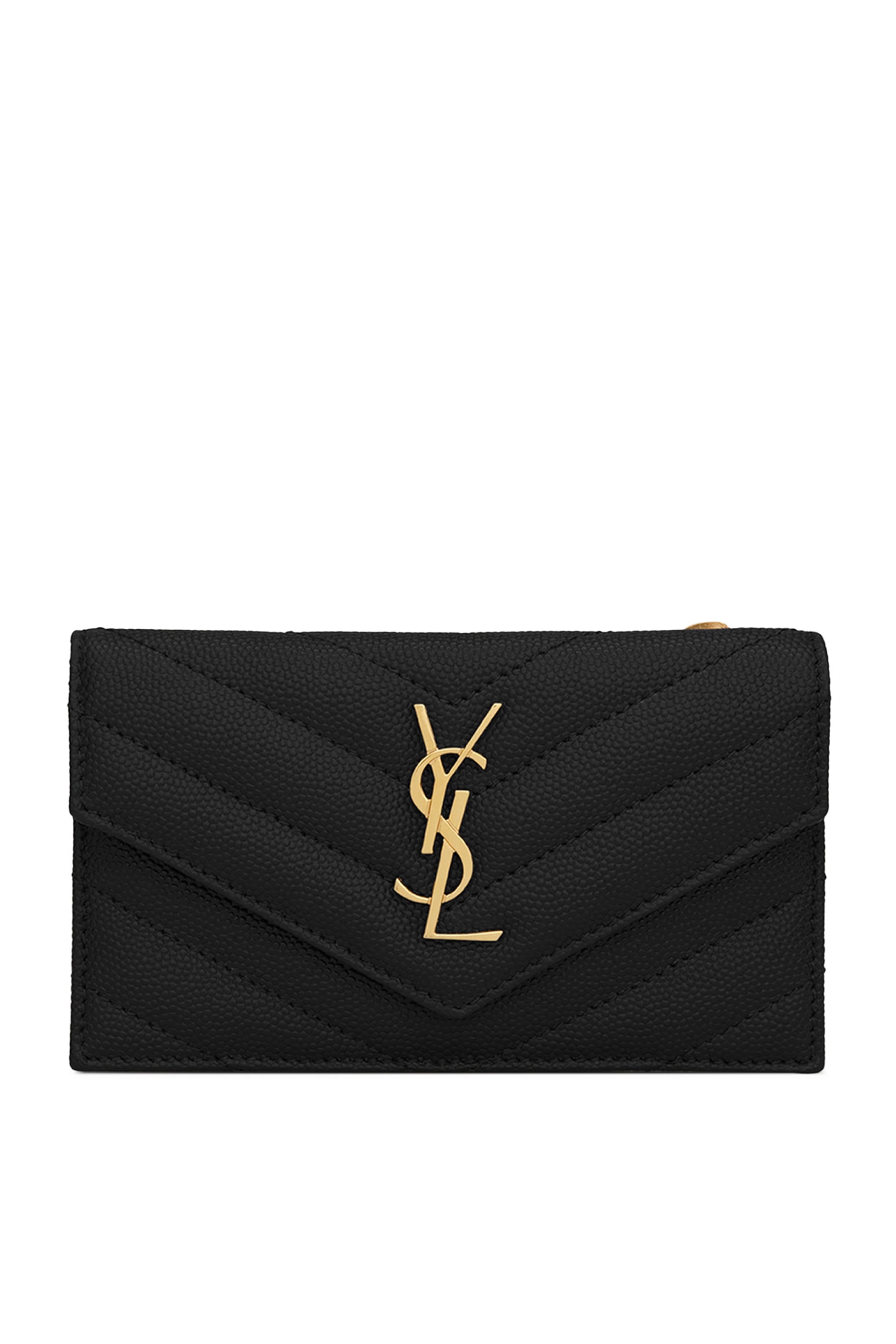 Cassandre Matelassé Fragments Flap Card Case in Grain De Poudre Leather