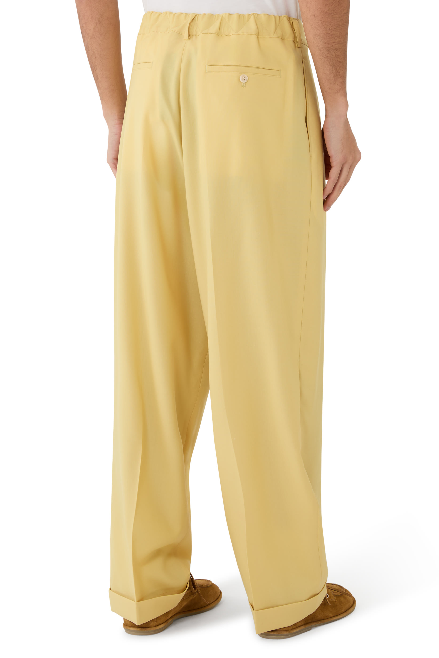 Tropical Wool Pleated Trousers