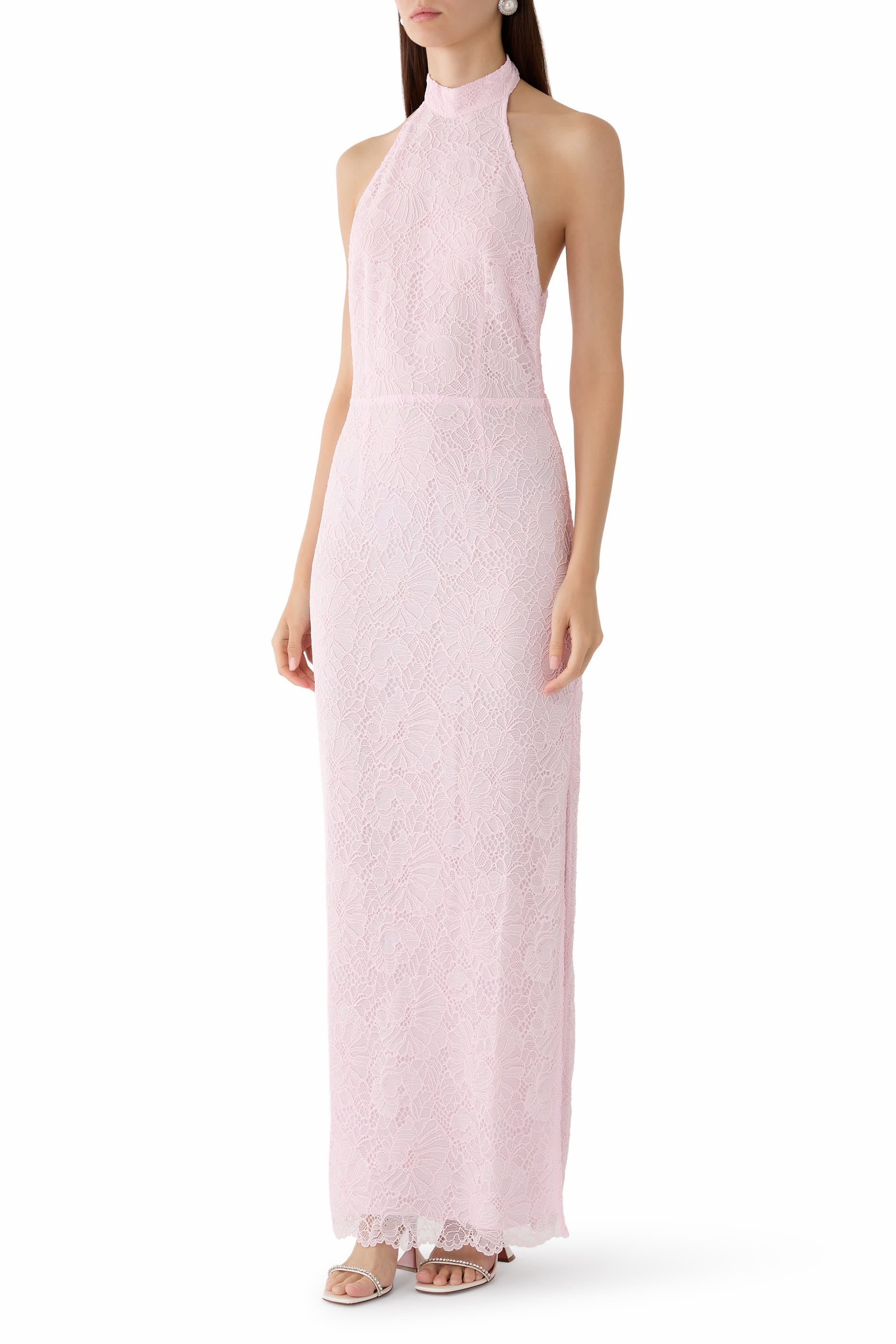 Halterneck Lace Gown