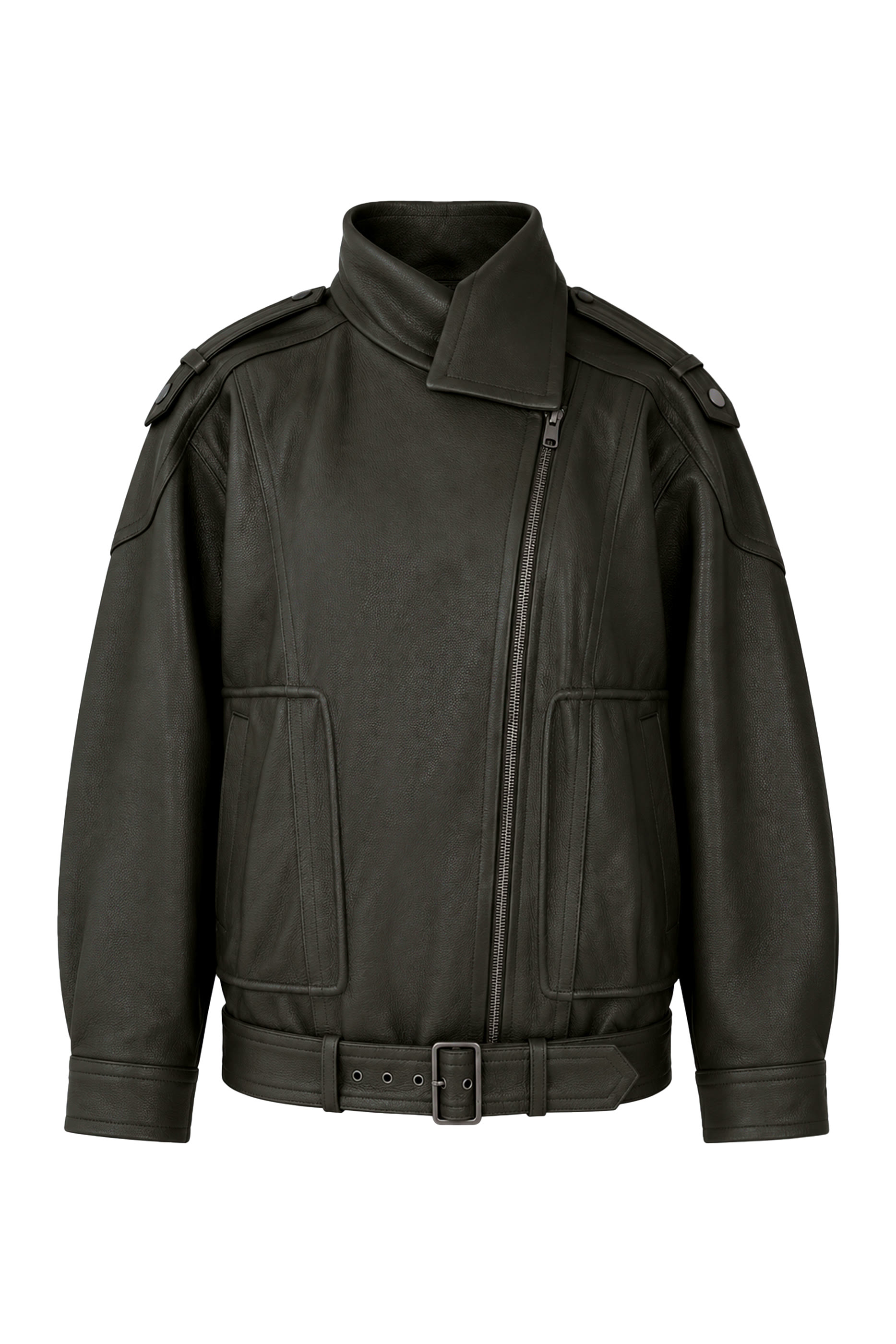 Leather Oversized Biker Jacket