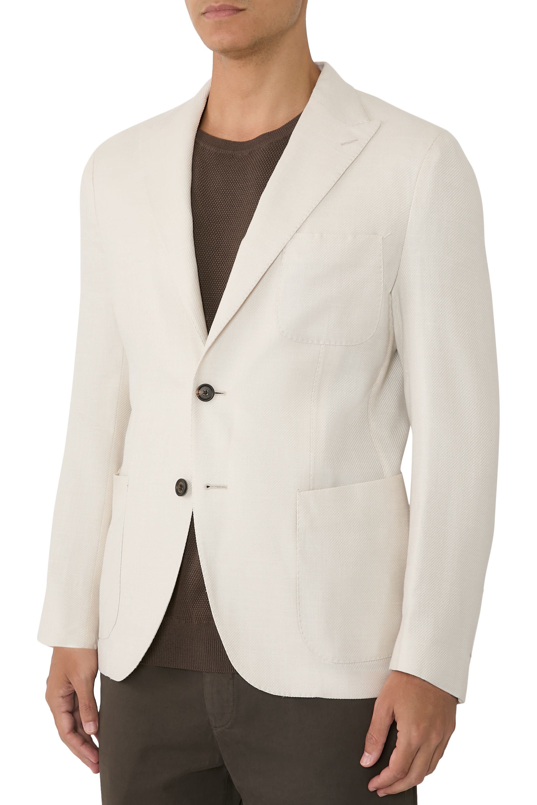 Single-Breasted Silk Jacket