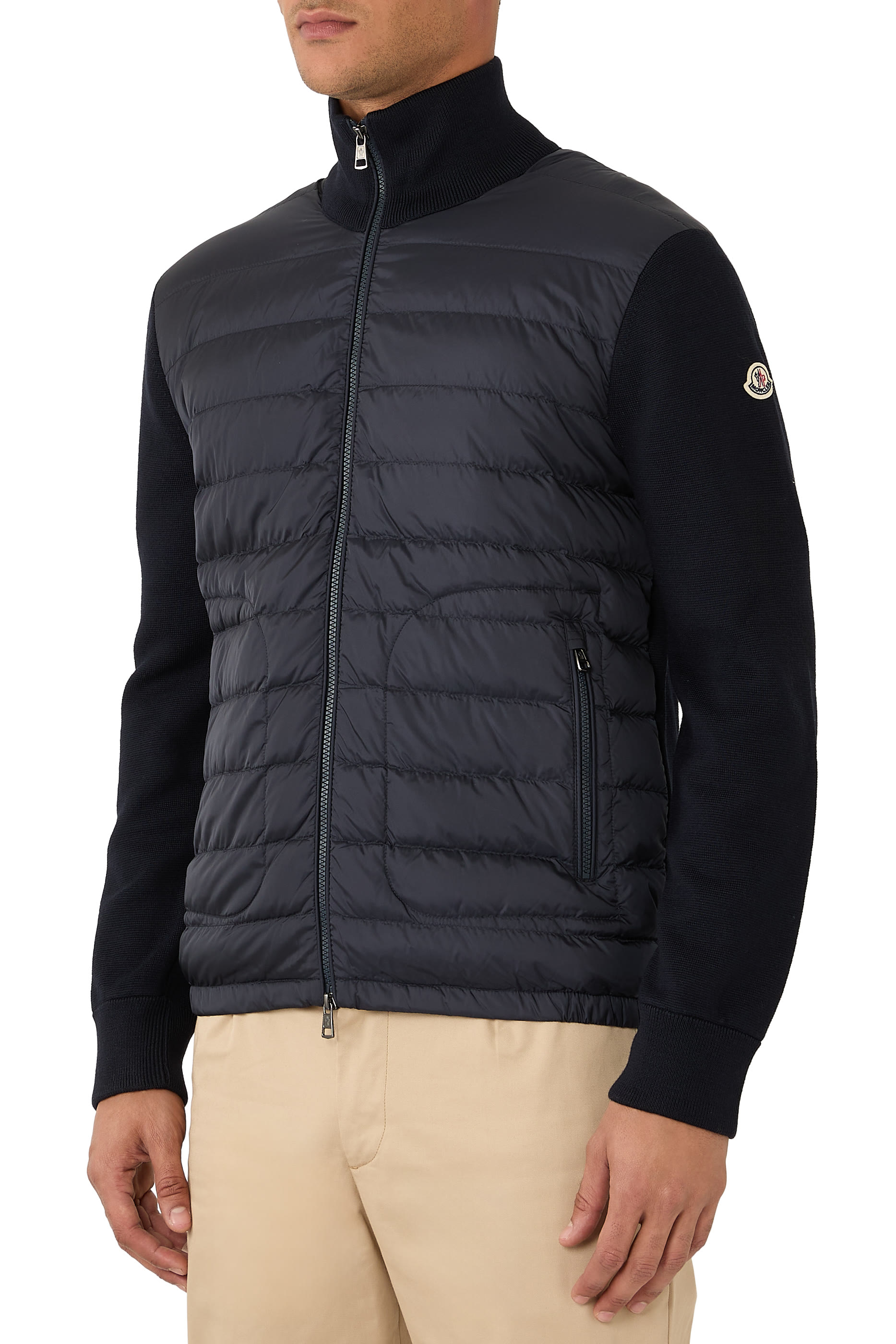 Padded Zip-Up Cardigan
