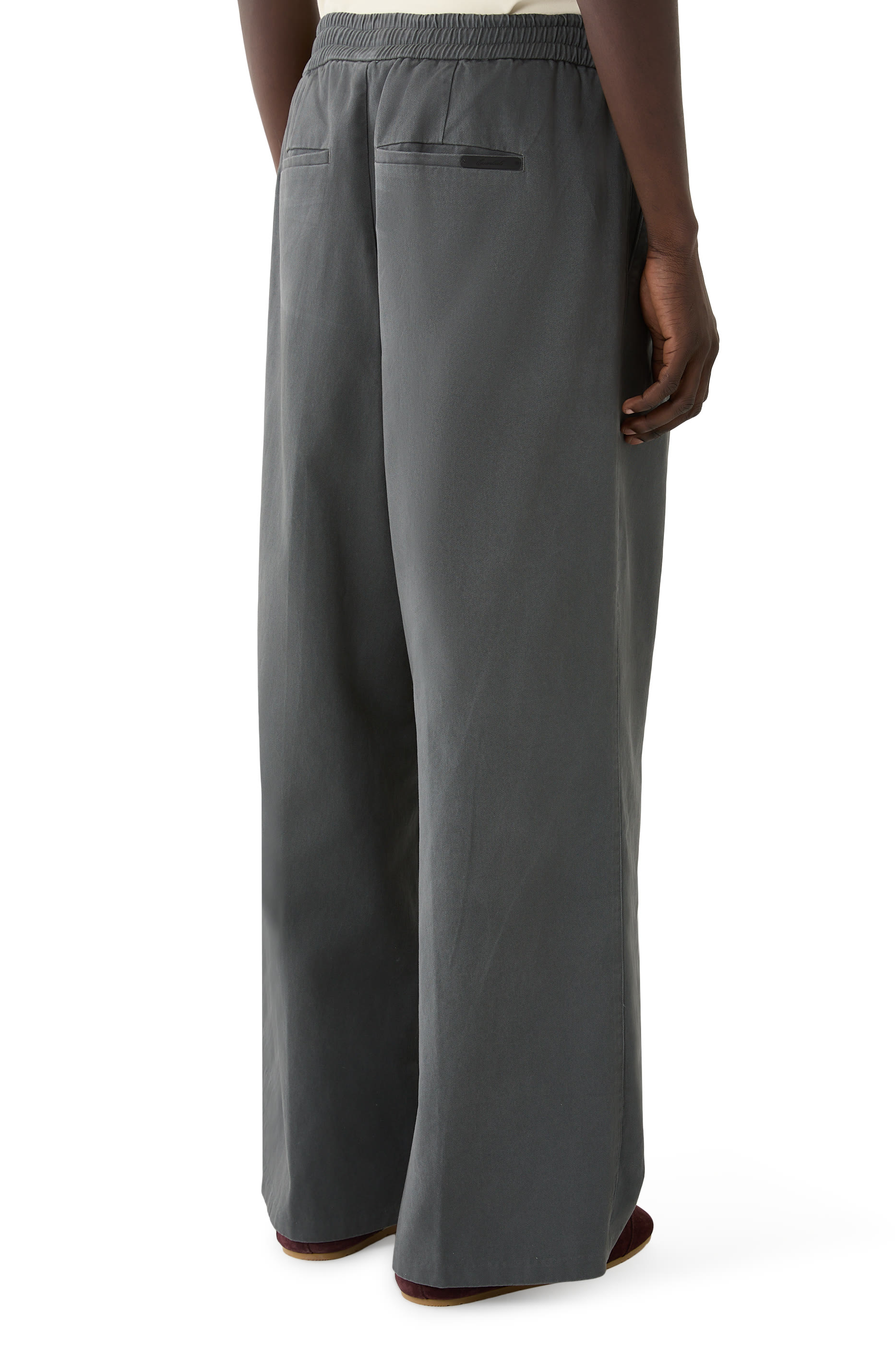  Cotton Twill Pleat Front Drawstring Pants