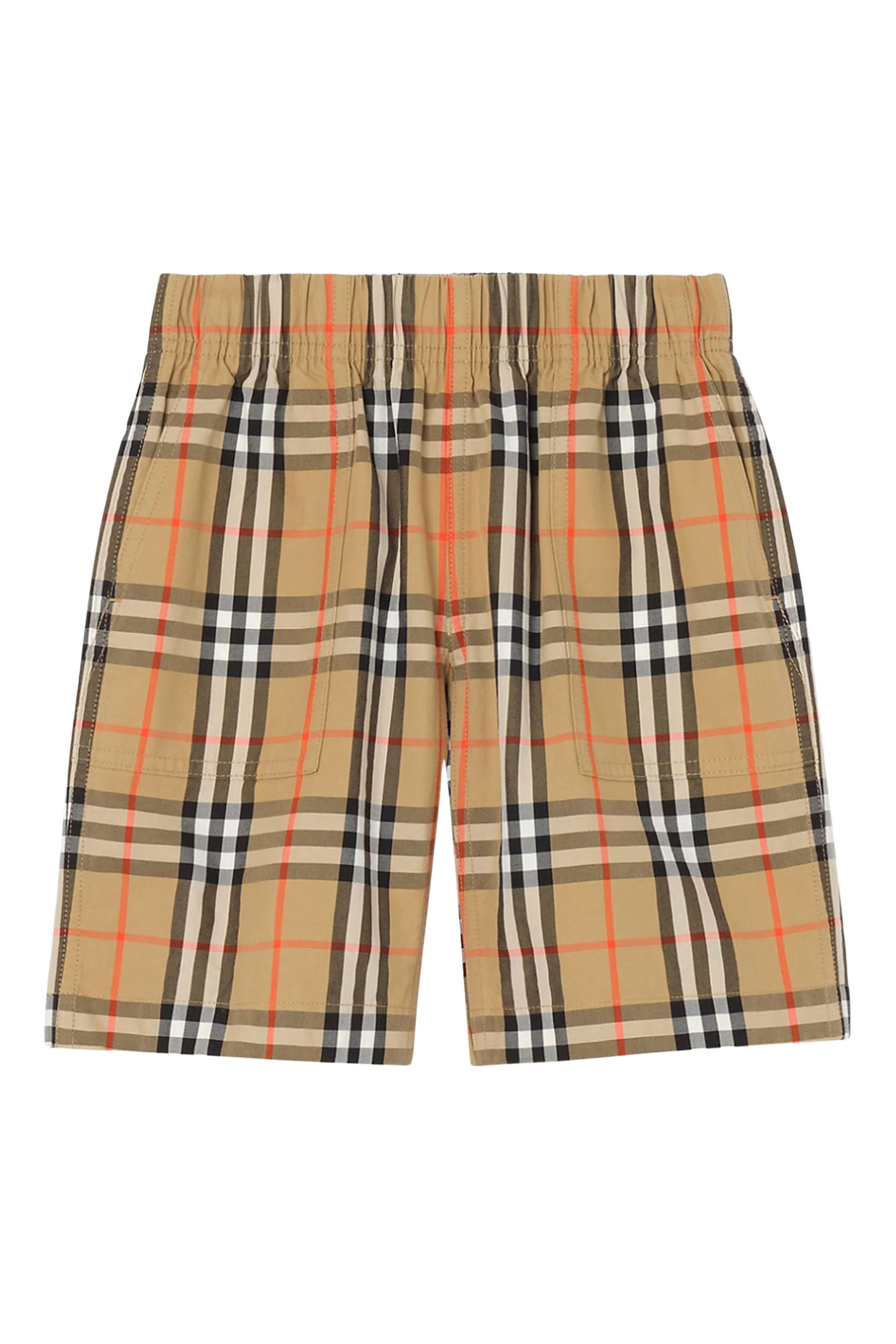 Kids Check Cotton Cargo Shorts