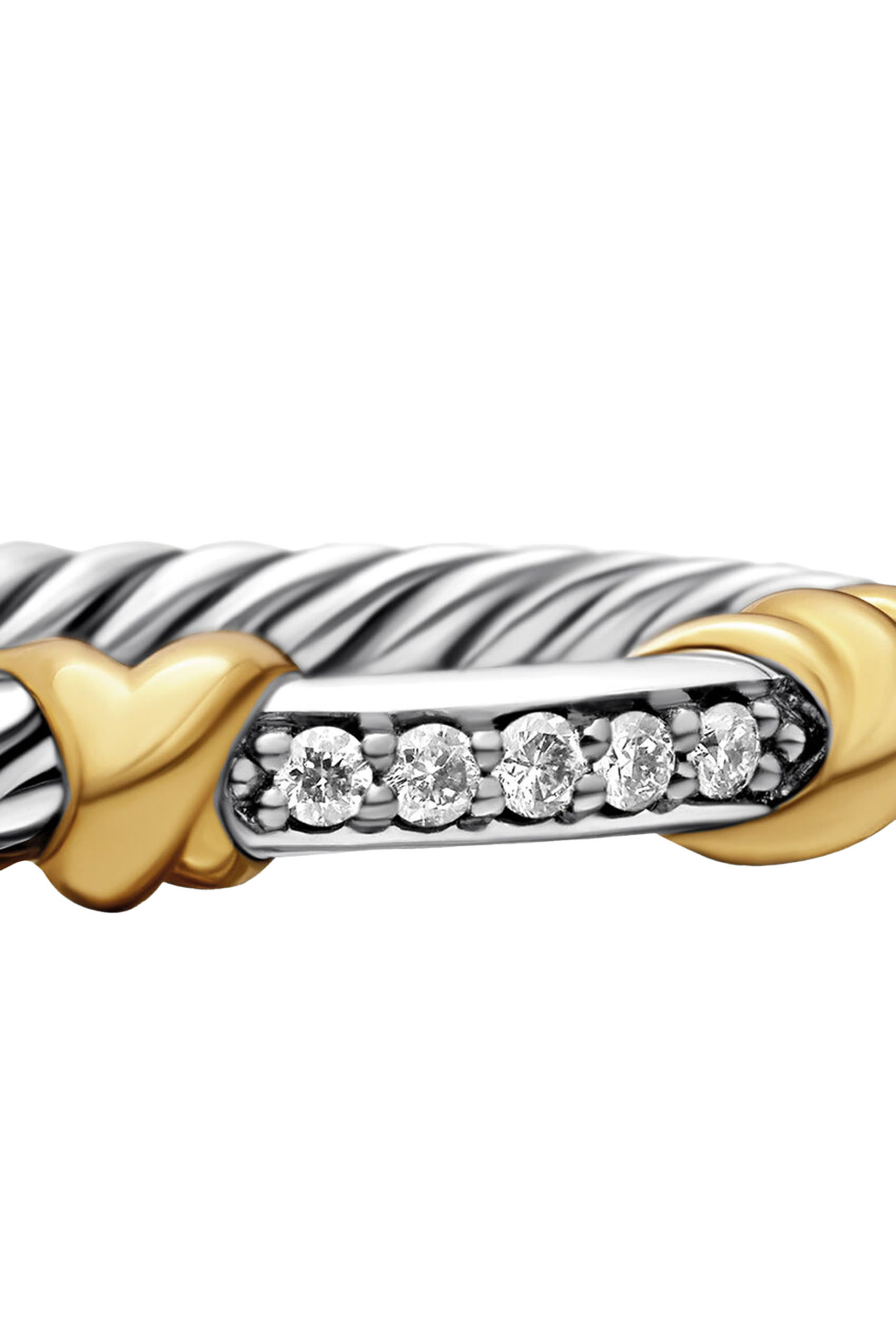 Petite Helena Wrap Band Ring, 18K Yellow Gold, Sterling Silver & Diamonds