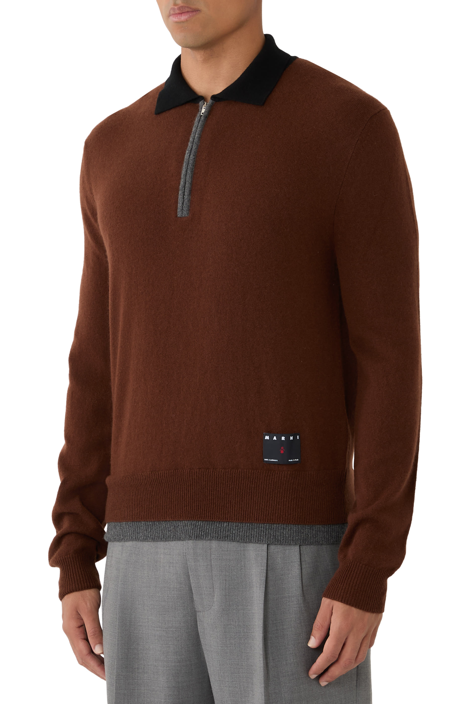 Layered Effect Polo Sweater