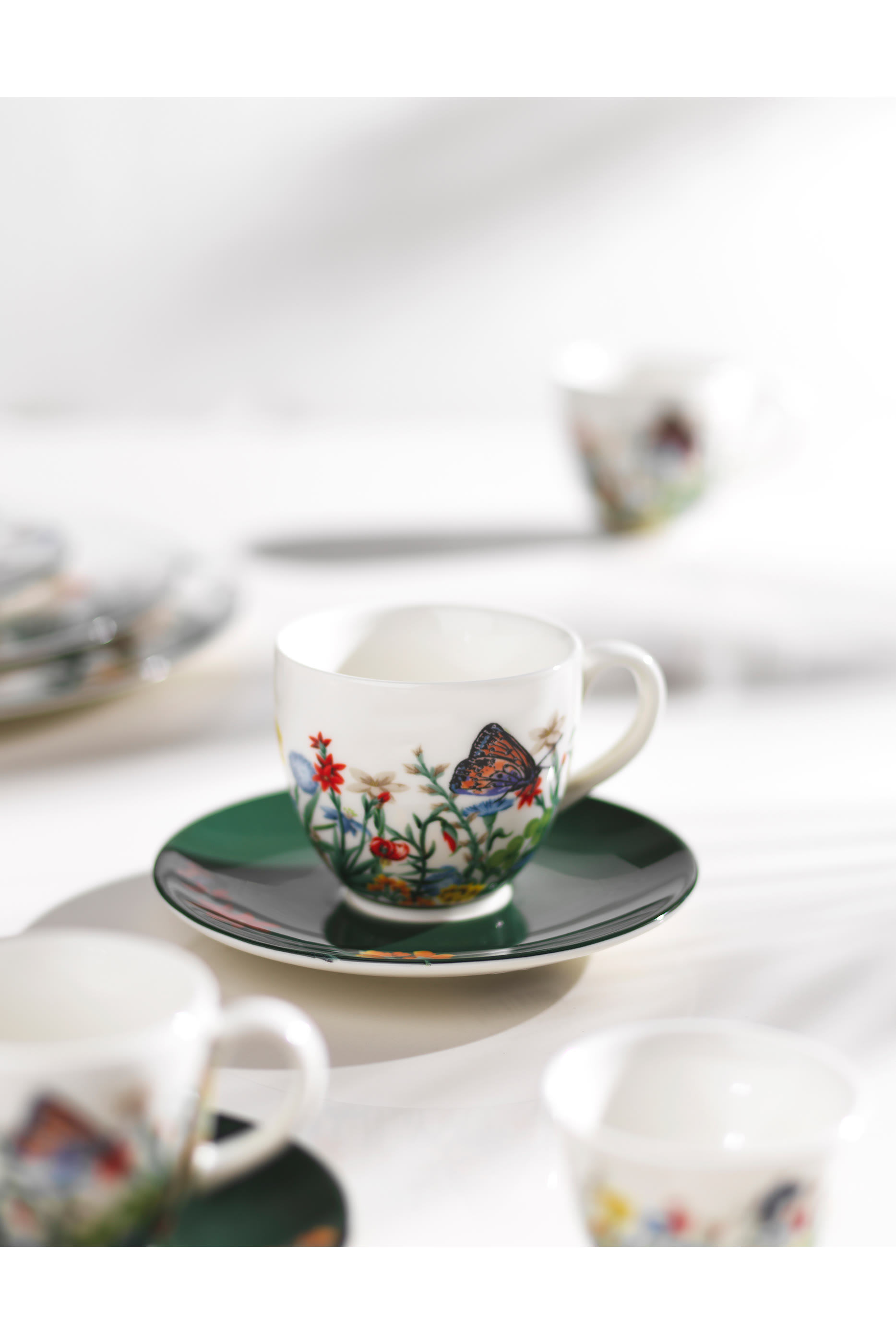 Jardin De Papillons Espresso Cup & Saucer
