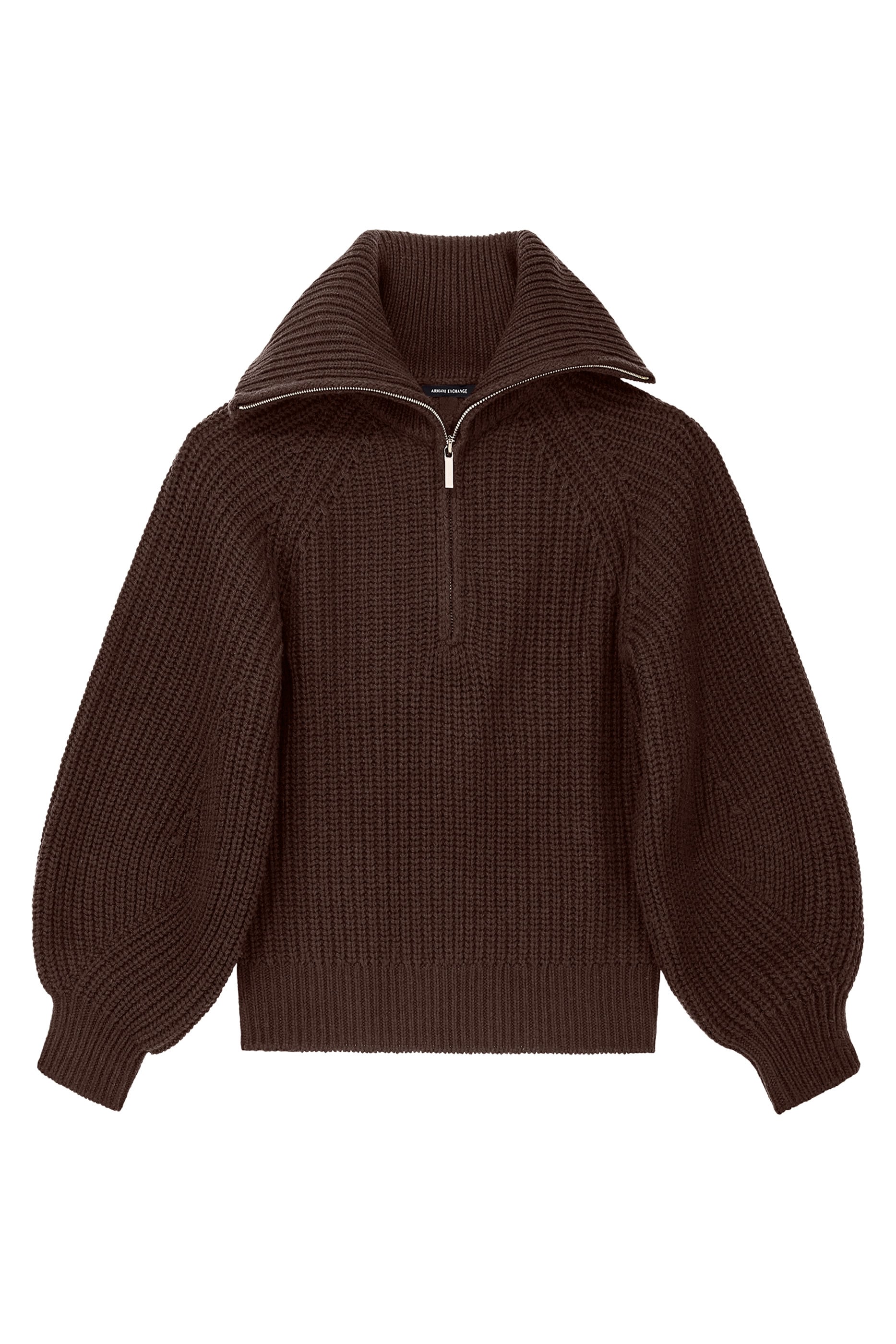 Chunky Knit and Ribbed Collar Pullover