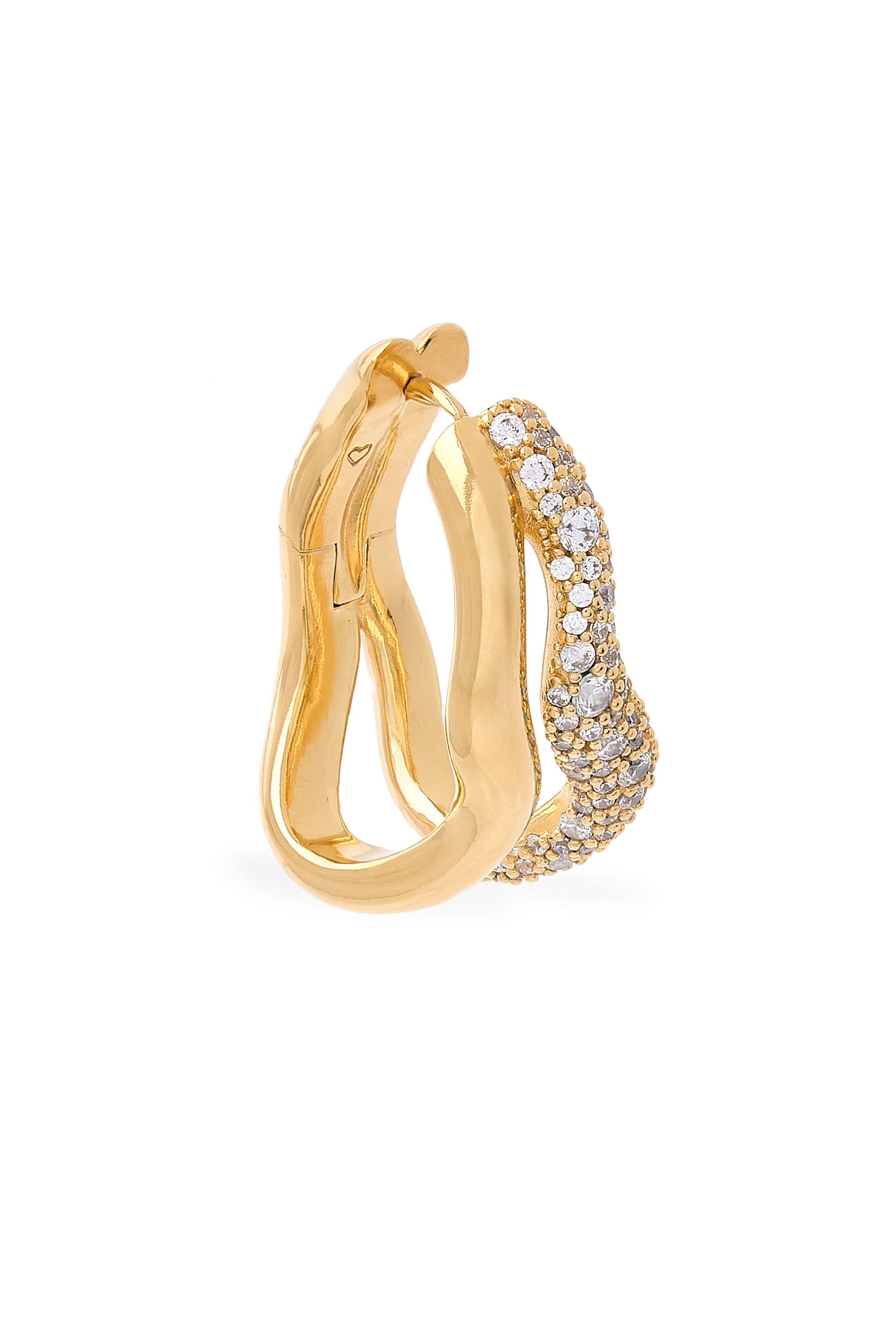  Molten Snow Double Medium Hoop Earrings