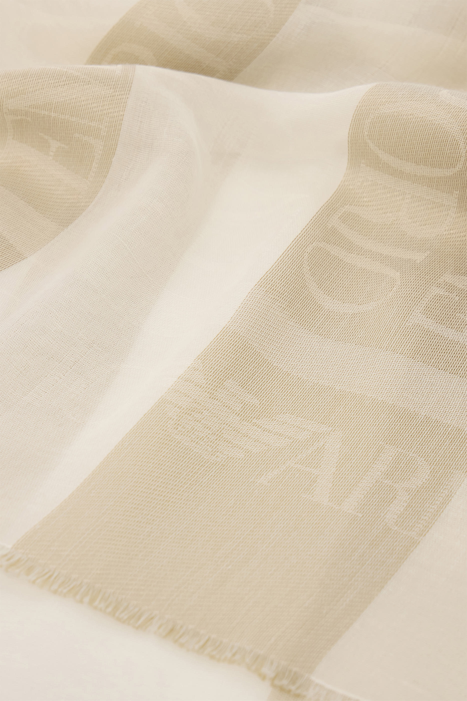 Logo Striped and Fringed Stole