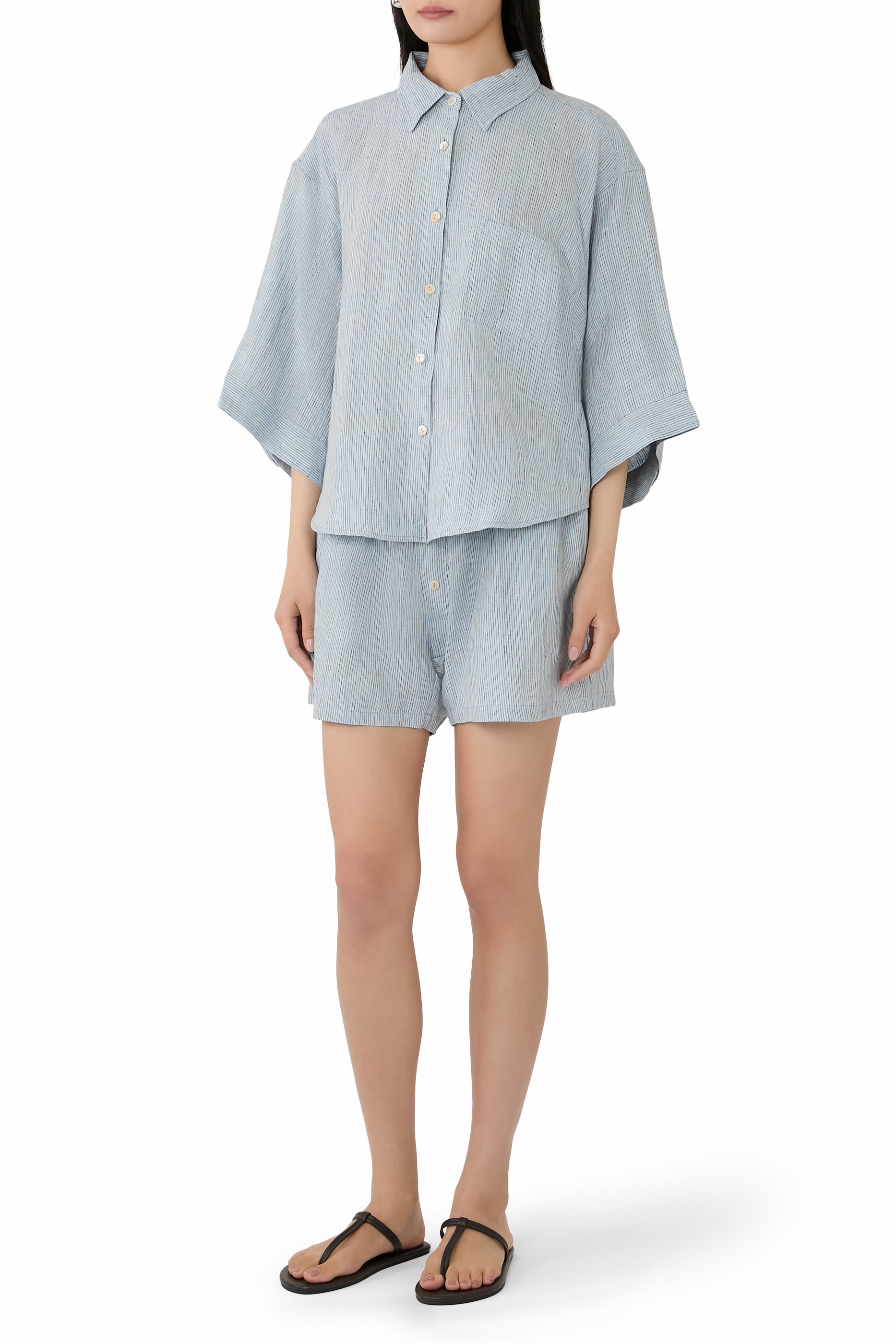 Striped Shirt & Shorts Set 