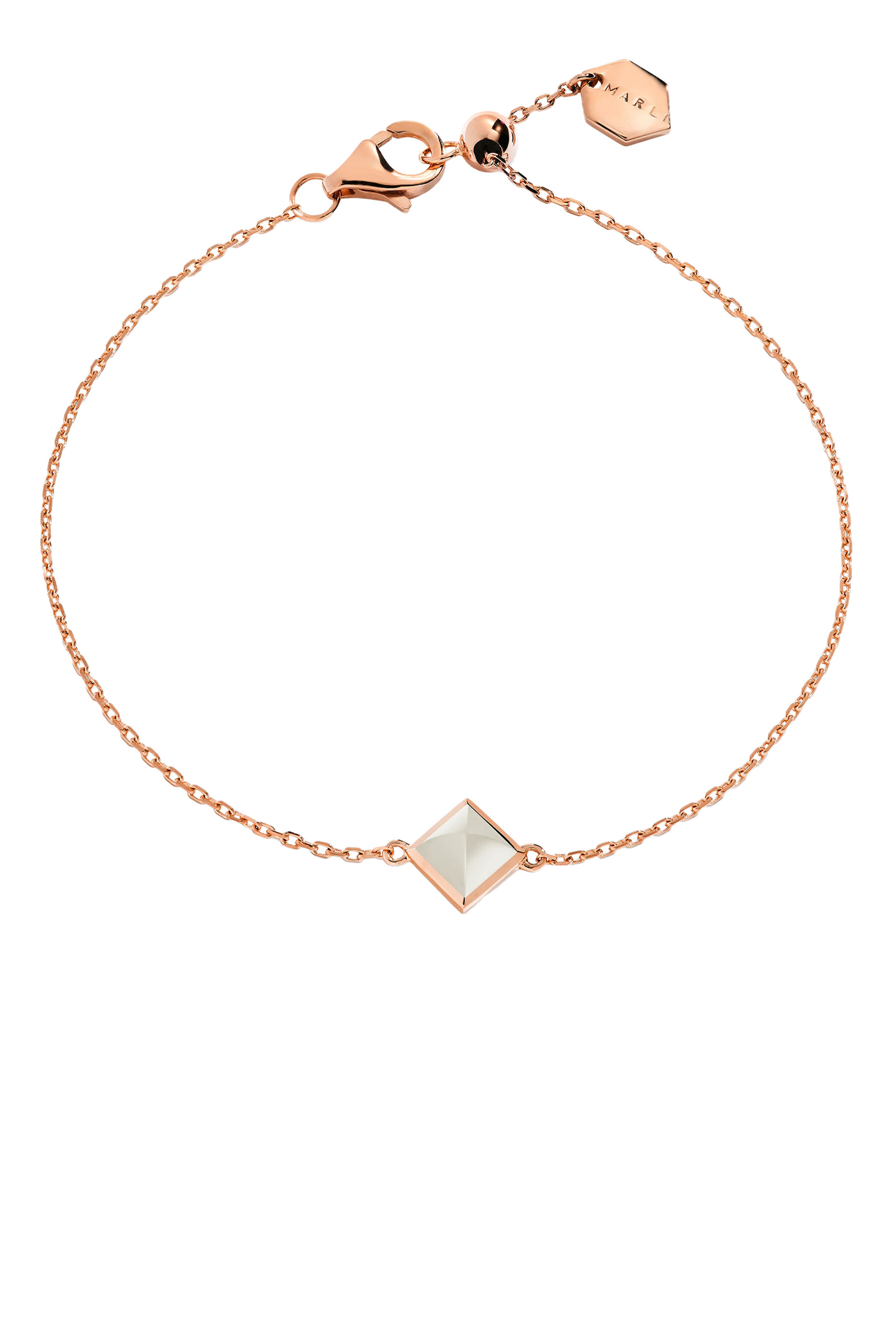 Cleo Pyramid Bracelet,  18K Rose Gold & Moon Stone