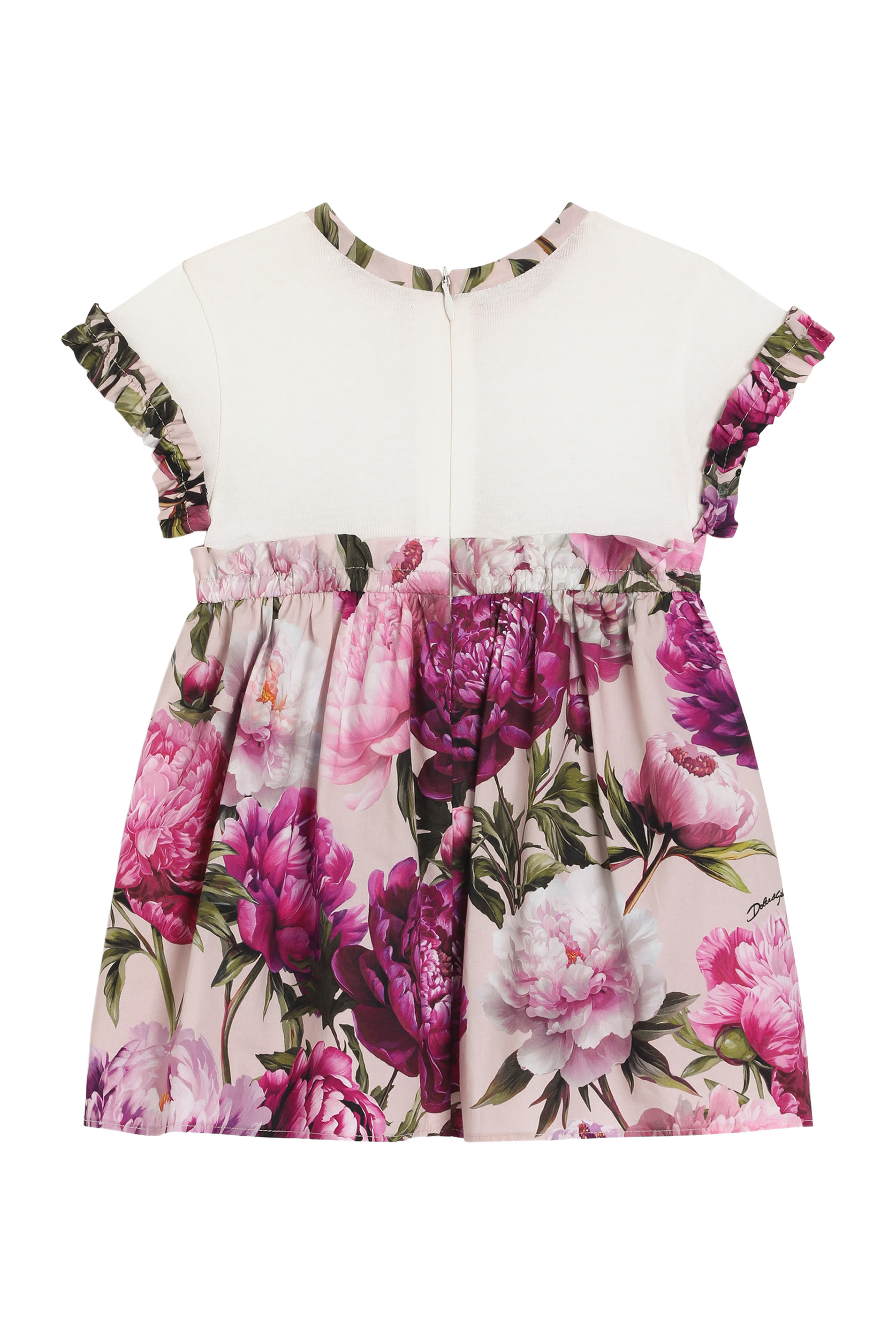 Kids Peony-Print Mixed-Material Dress 