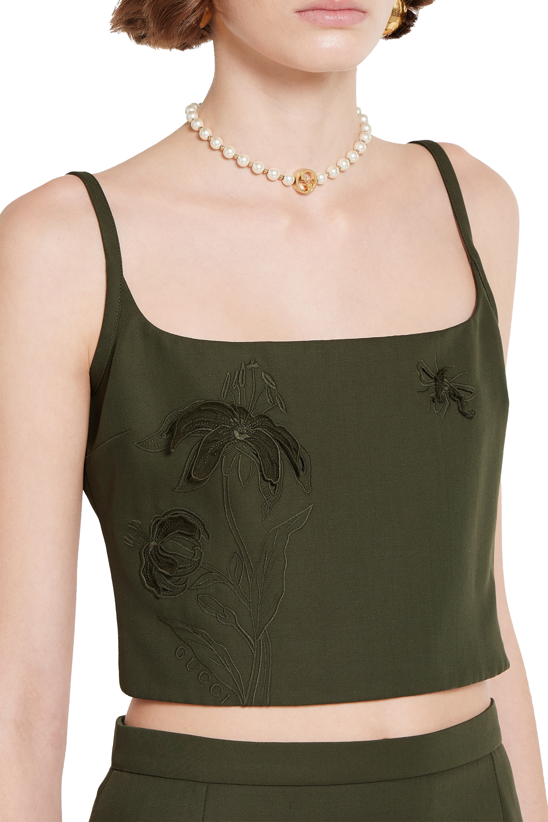 Wool Mohair Embroidered Top