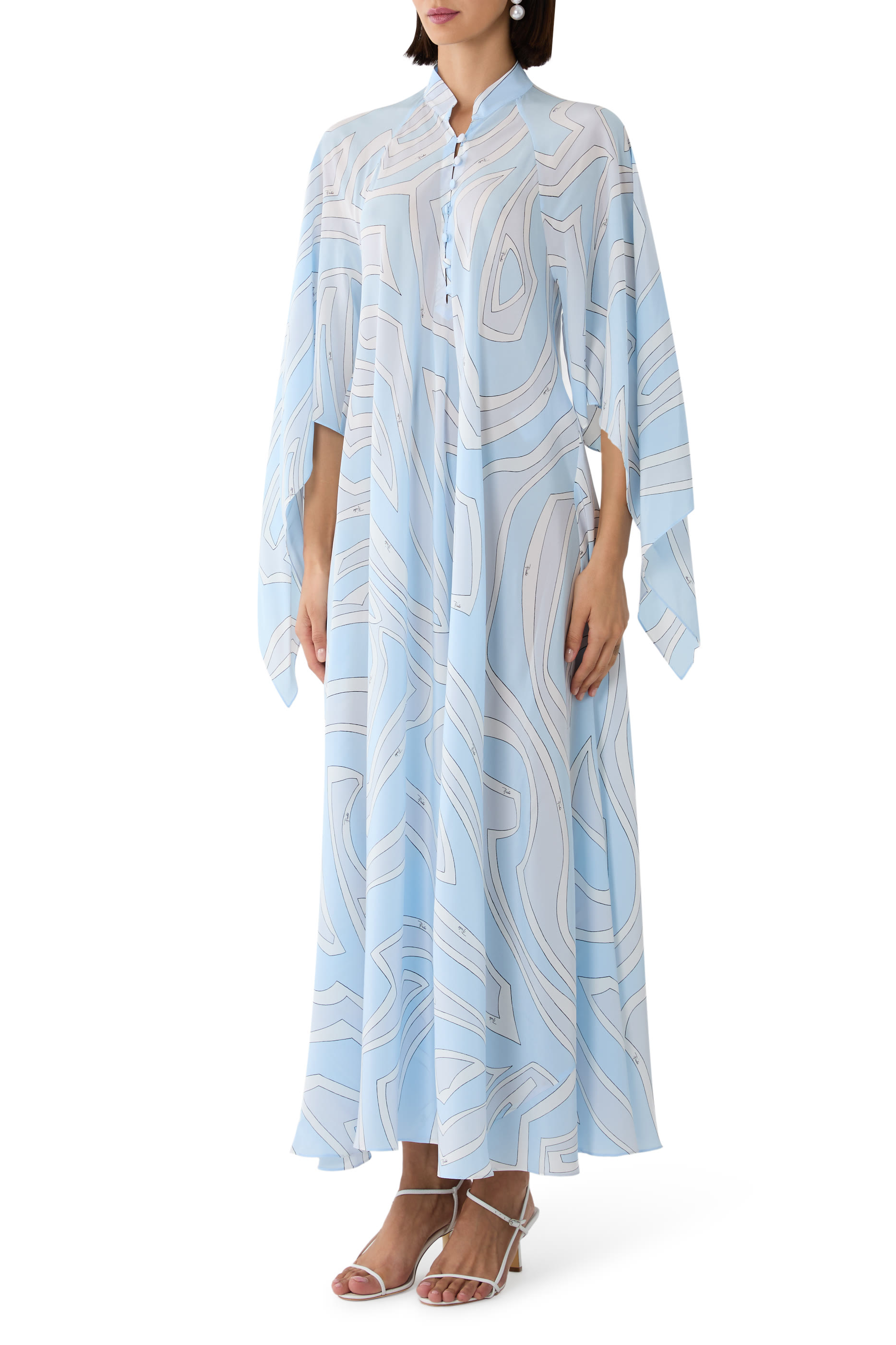 Labirinto Print Long Kaftan