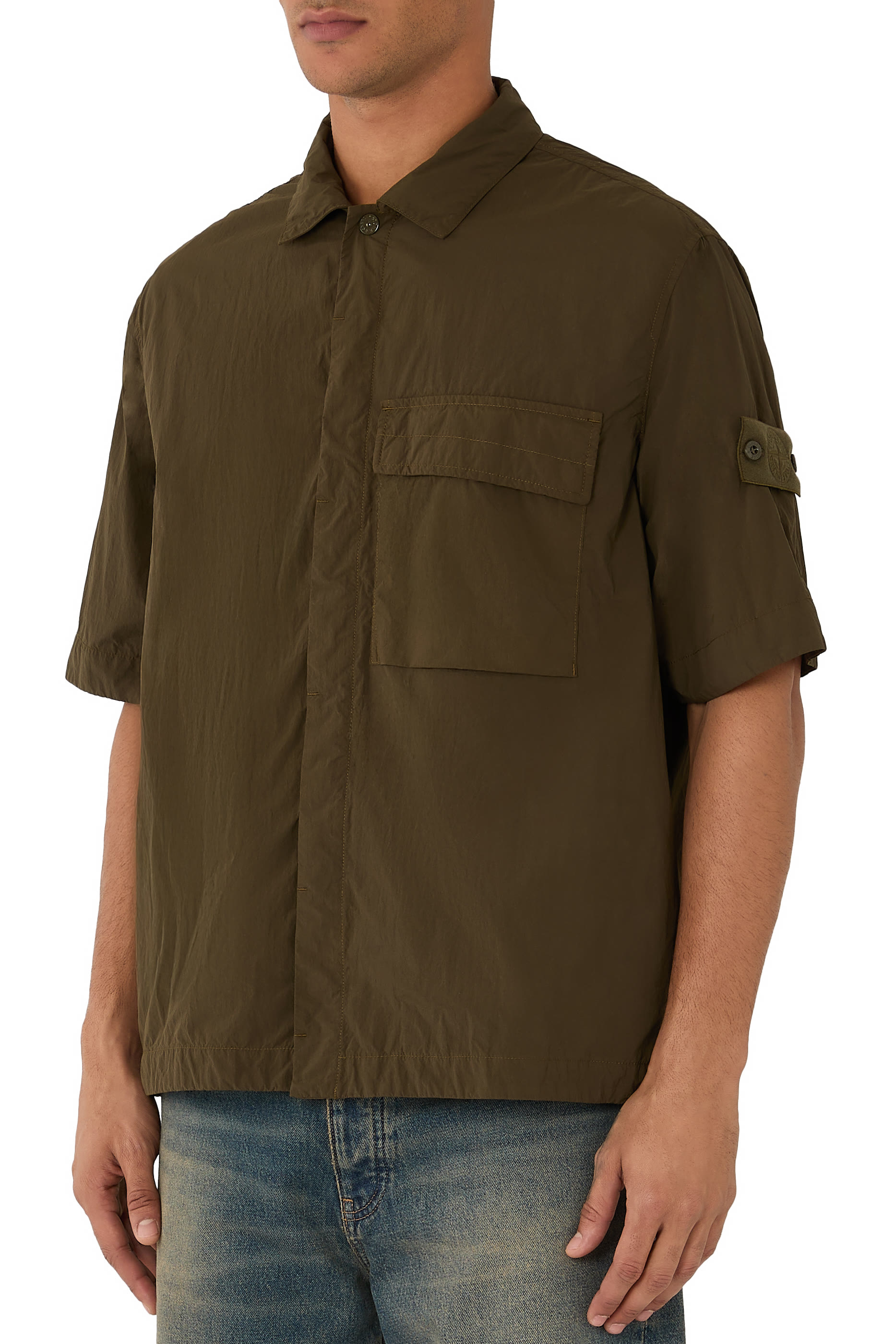 Comfort-Fit Short-Sleeve Shirt with Pocket