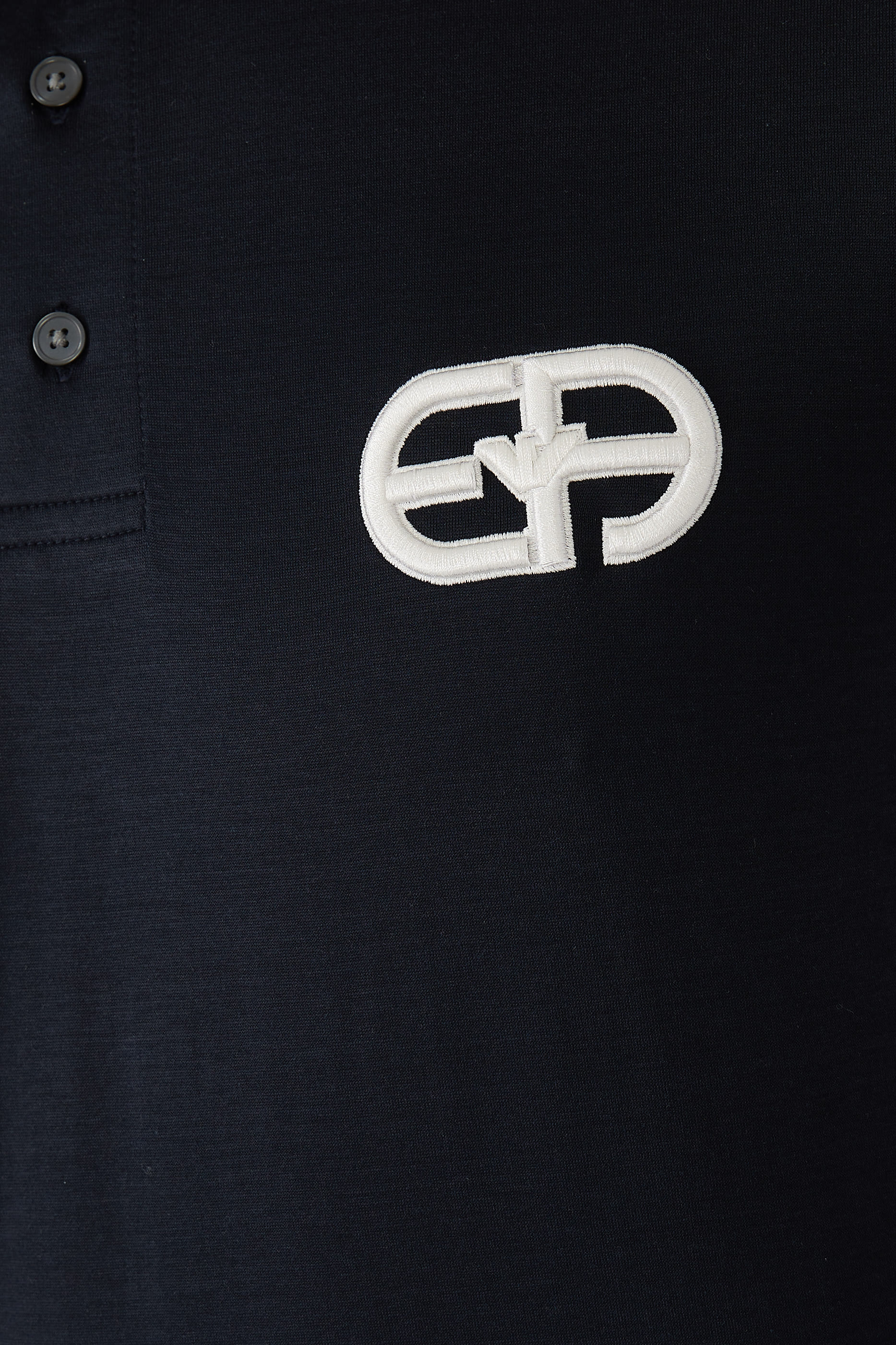 Embossed EA Logo Embroidery Lyocell-Blend Jersey Polo Shirt
