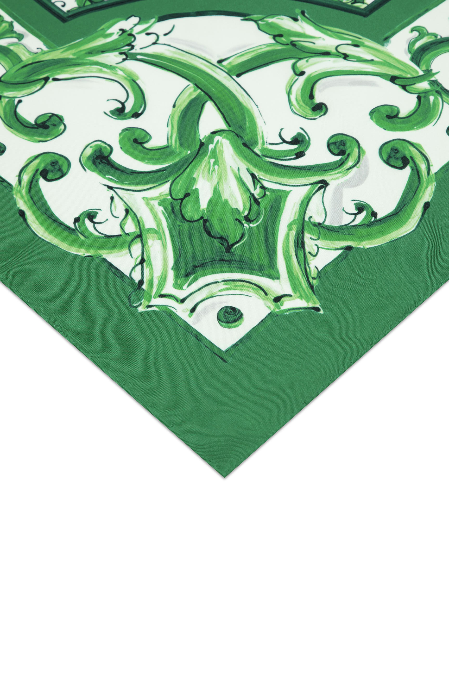  Majolica-Print Silk Bandanna